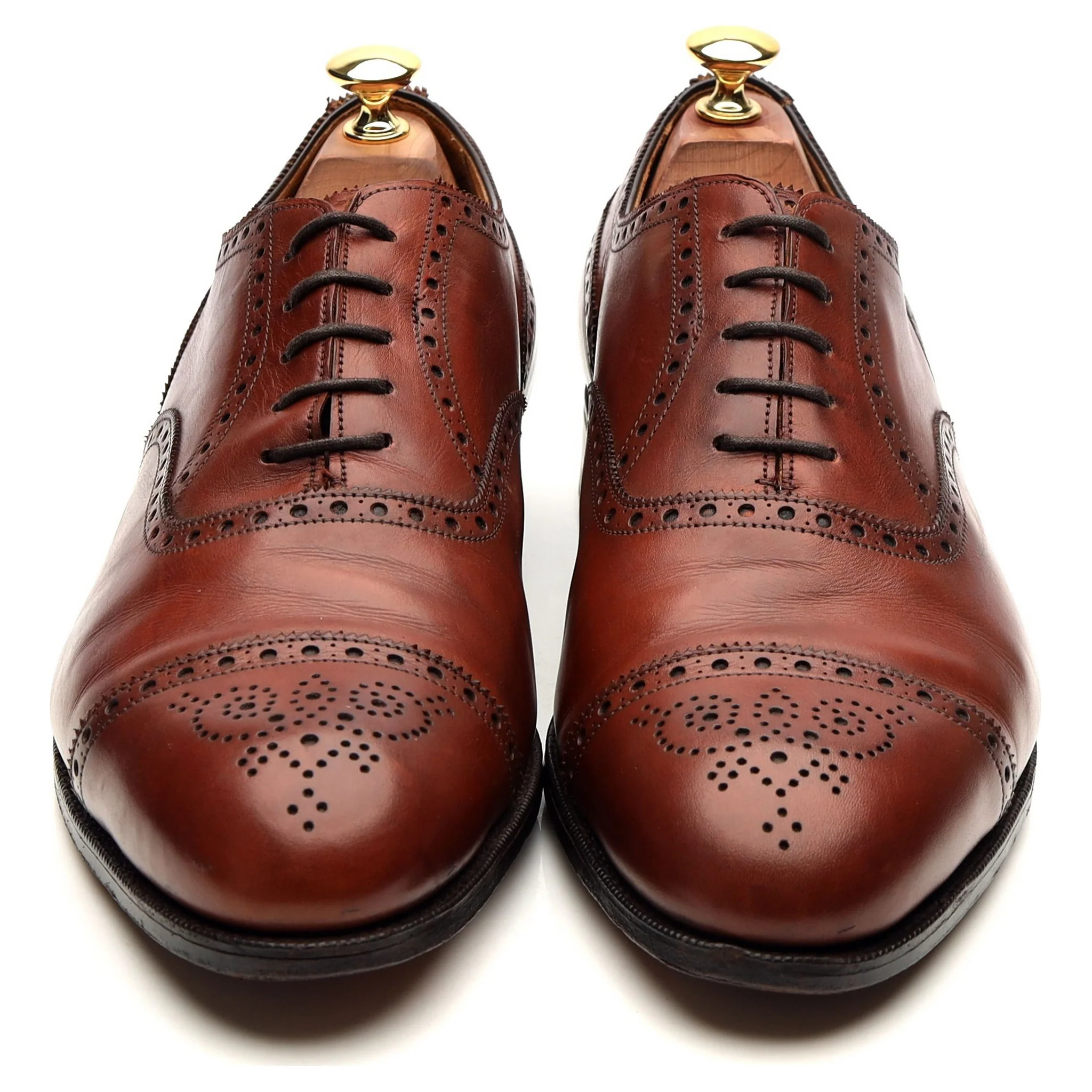 'Cadogan' Tan Brown Leather Oxford Semi Brogues UK 9.5 F - Image 9