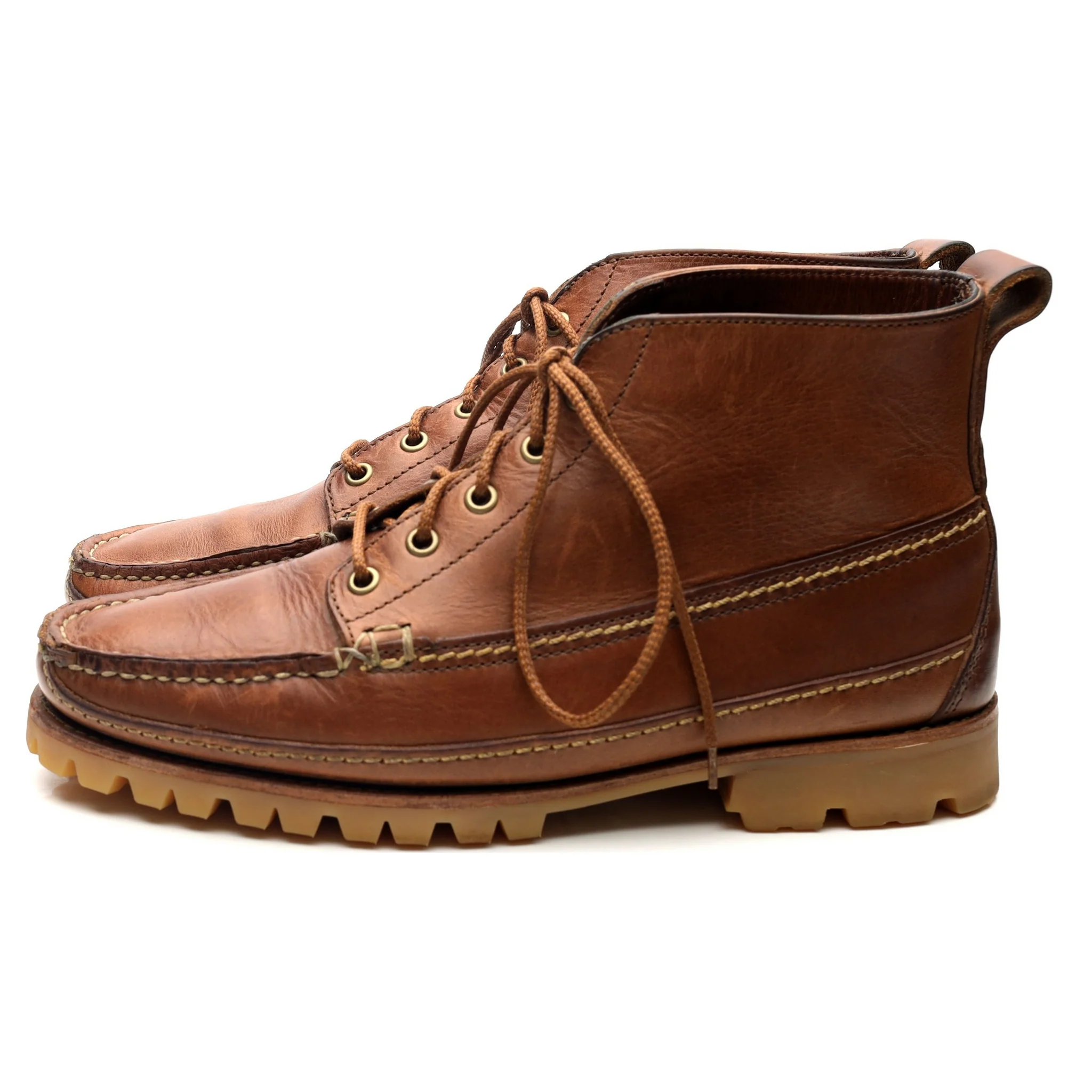 Brown Leather Camp Boots UK 9 US 9.5 D - Image 2