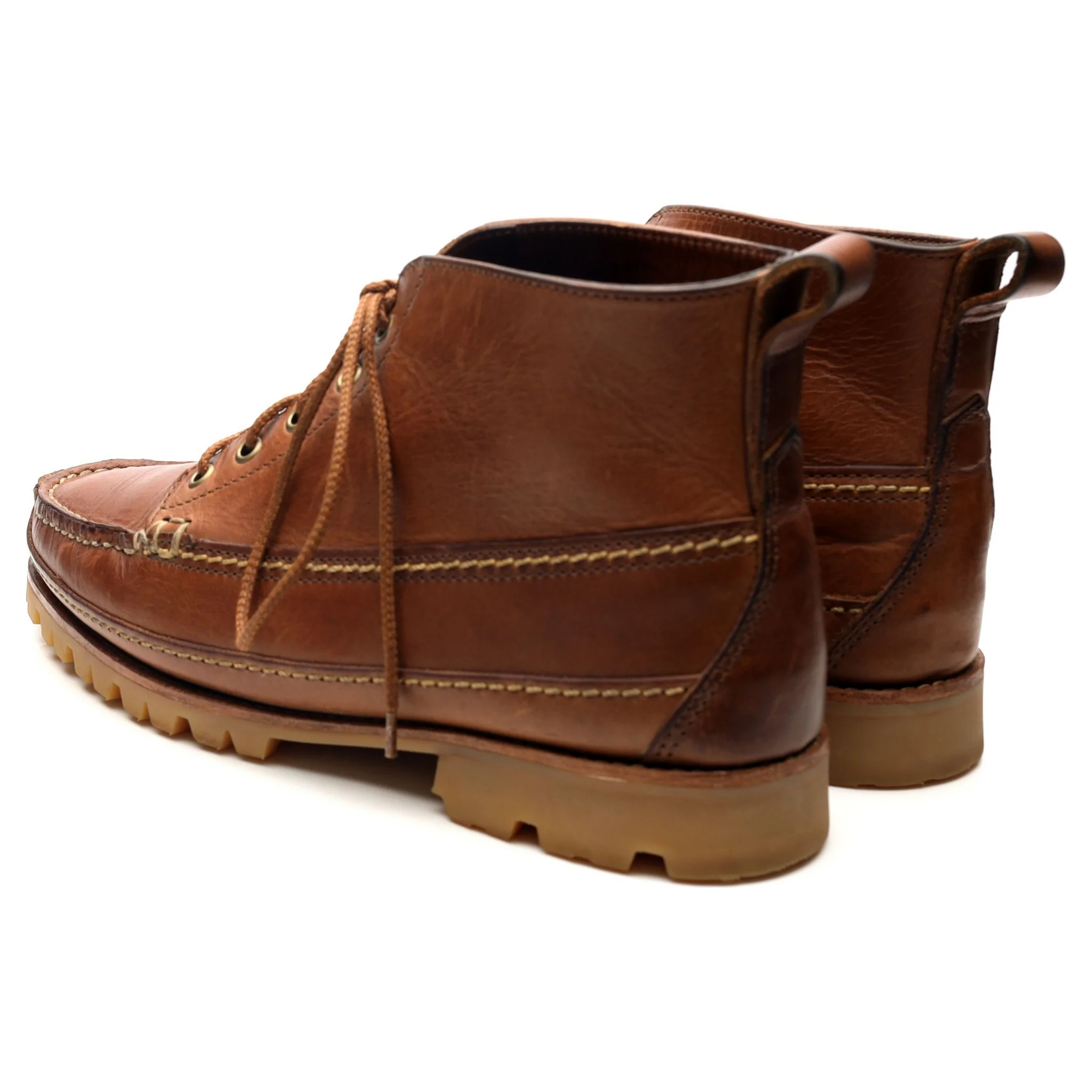 Brown Leather Camp Boots UK 9 US 9.5 D - Image 3