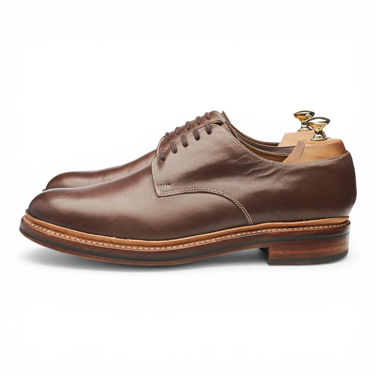 Brown Leather Derby UK 10 G - Image 3