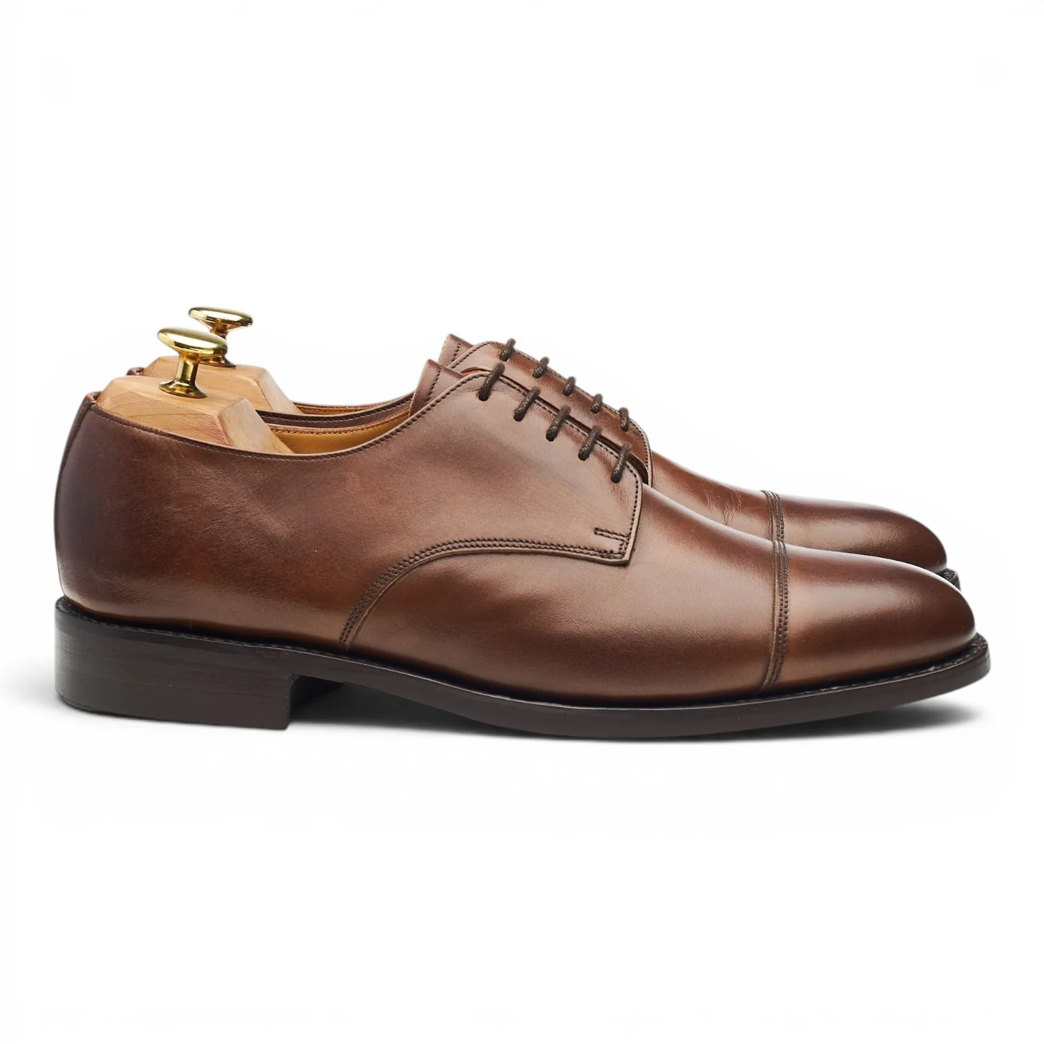 Brown Leather Cap Toe Derby UK 8 E