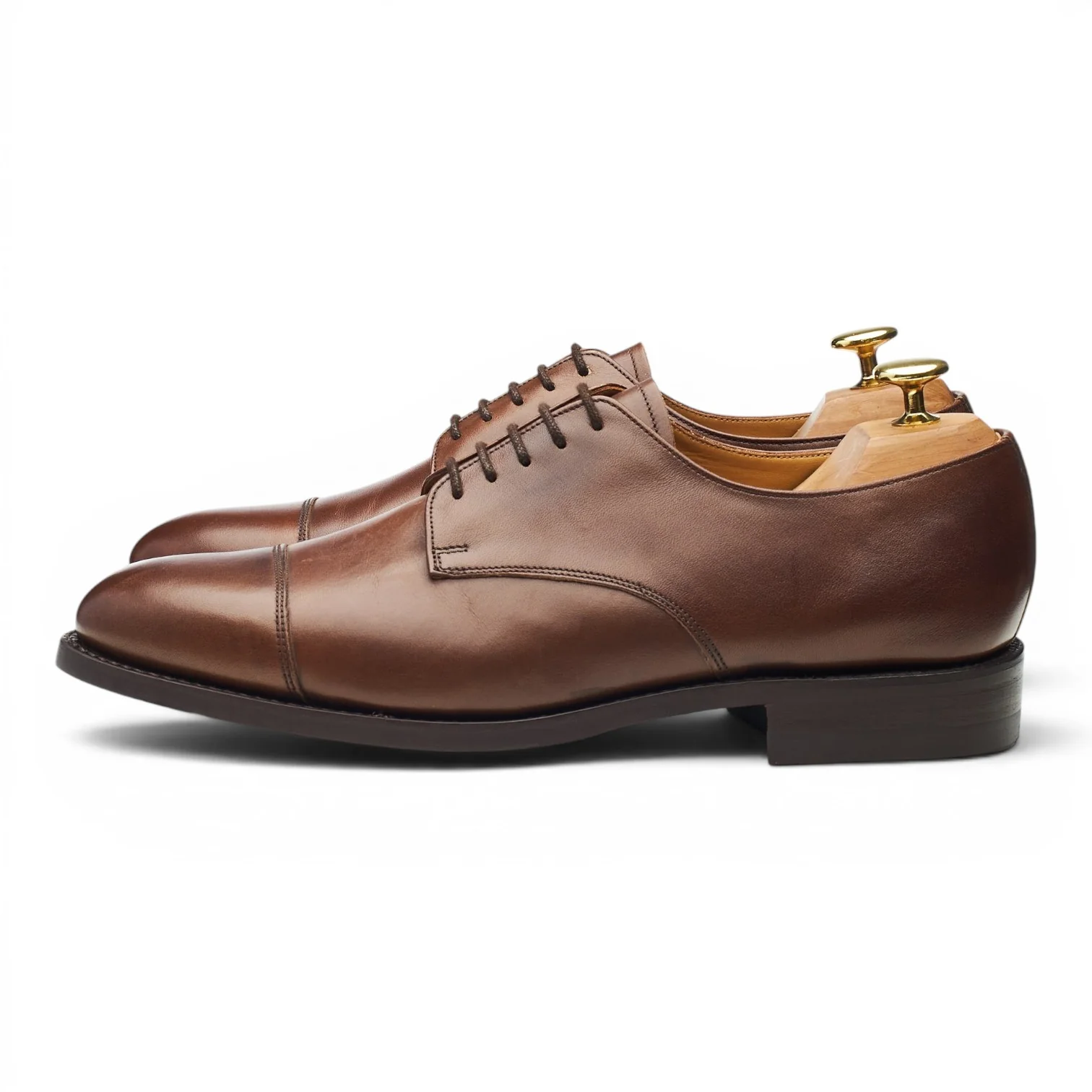 Brown Leather Cap Toe Derby UK 8 E - Image 3