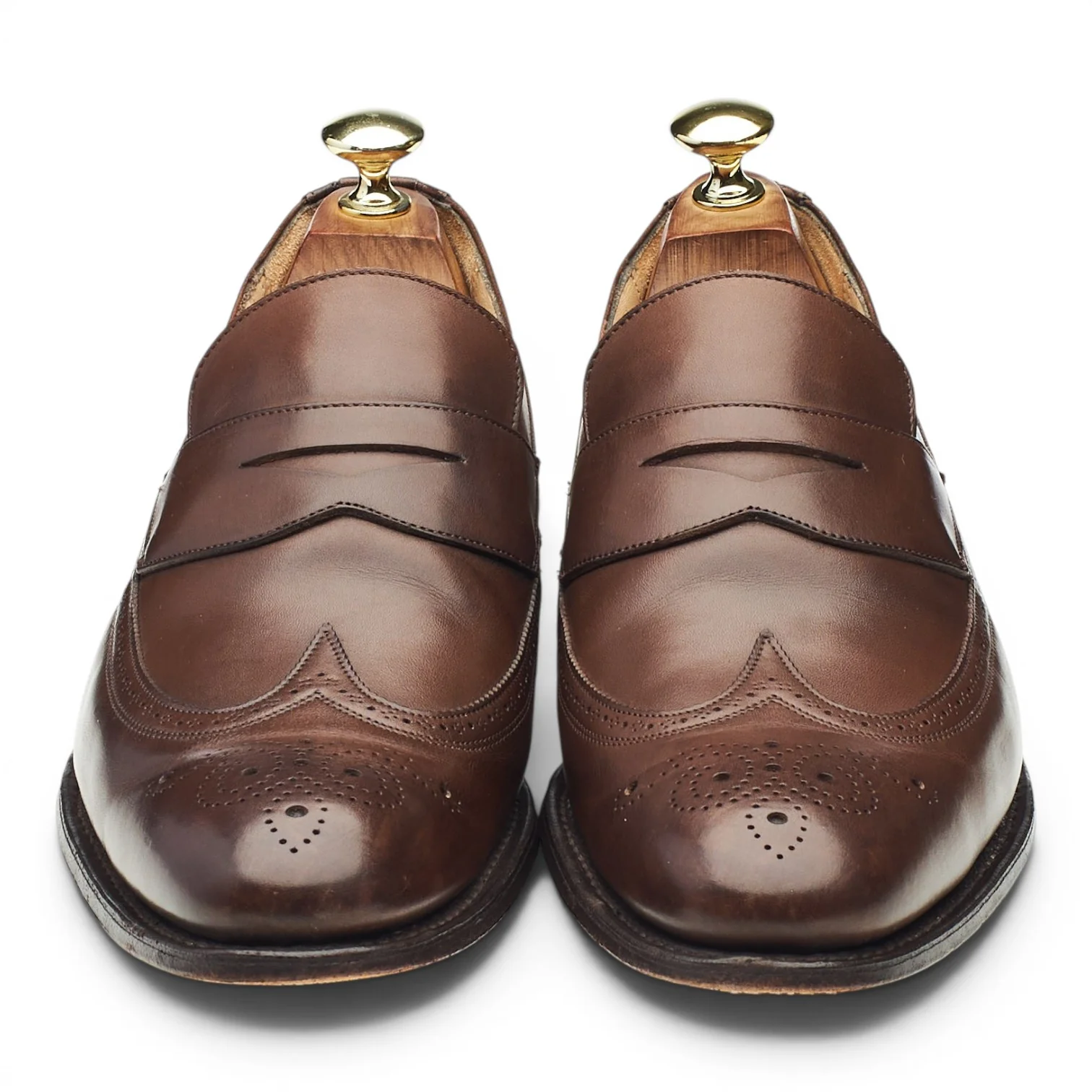 'Lymm' Brown Leather Brogue Loafers UK 7 F - Image 2