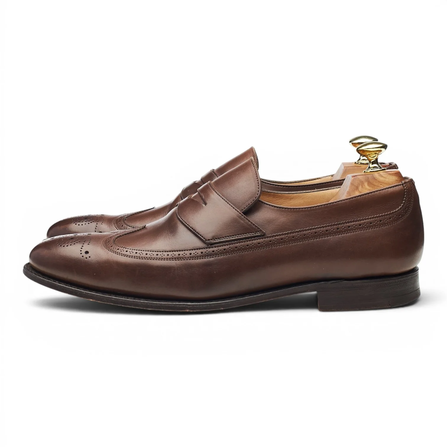 'Lymm' Brown Leather Brogue Loafers UK 7 F - Image 3