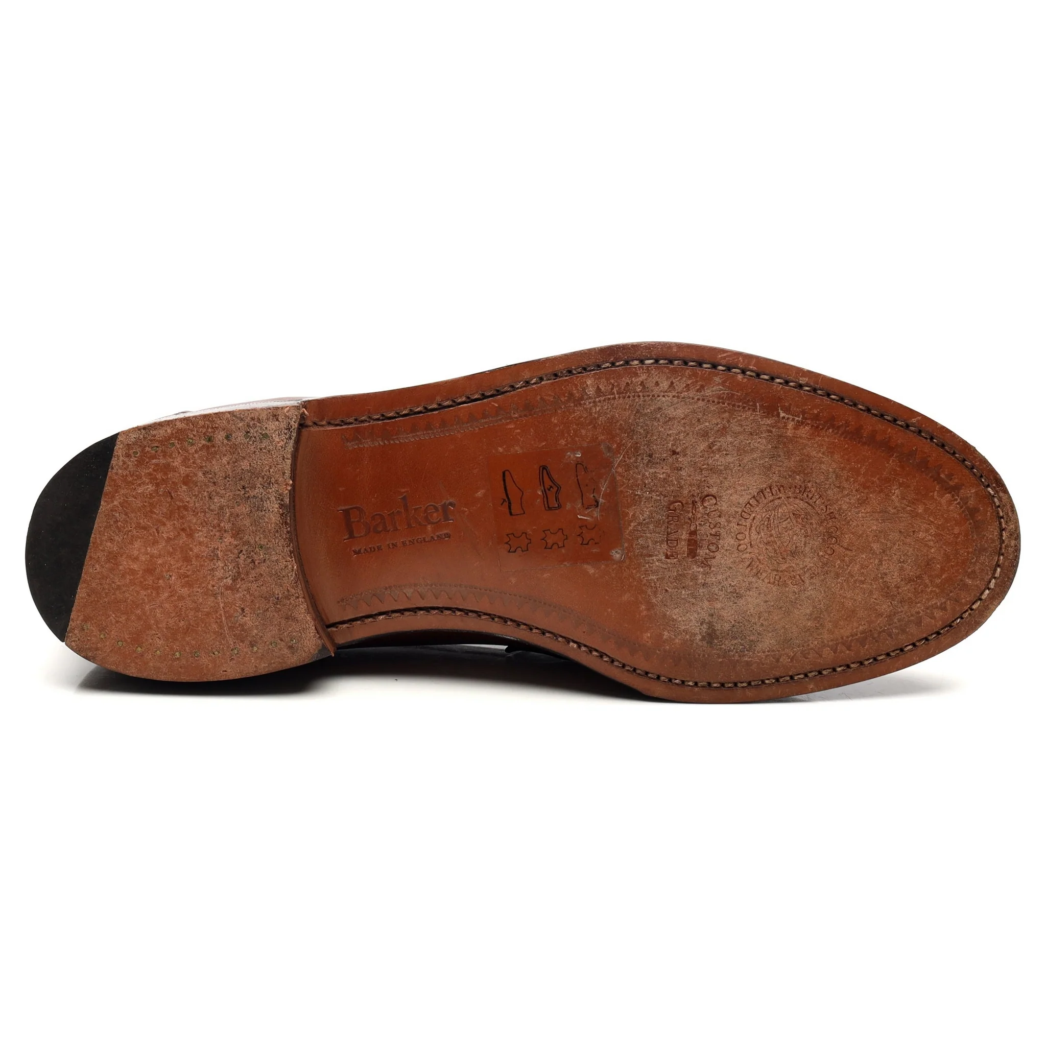Tan Brown Leather Loafers UK 9 F - Image 10