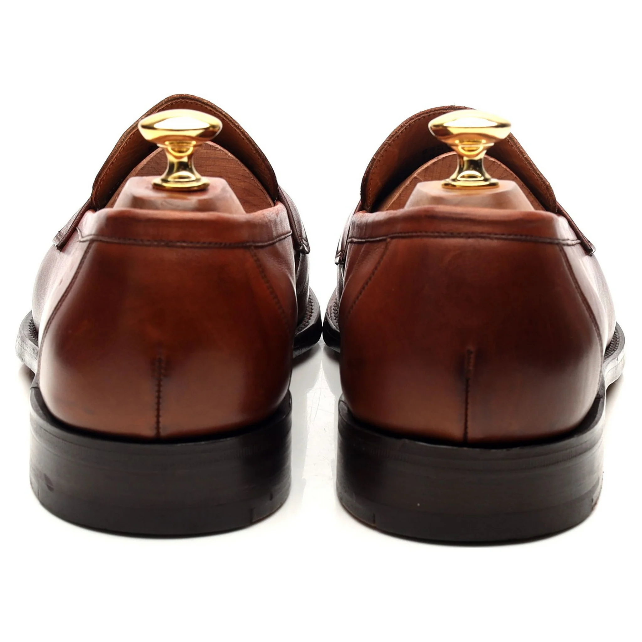 Tan Brown Leather Loafers UK 9 F - Image 4