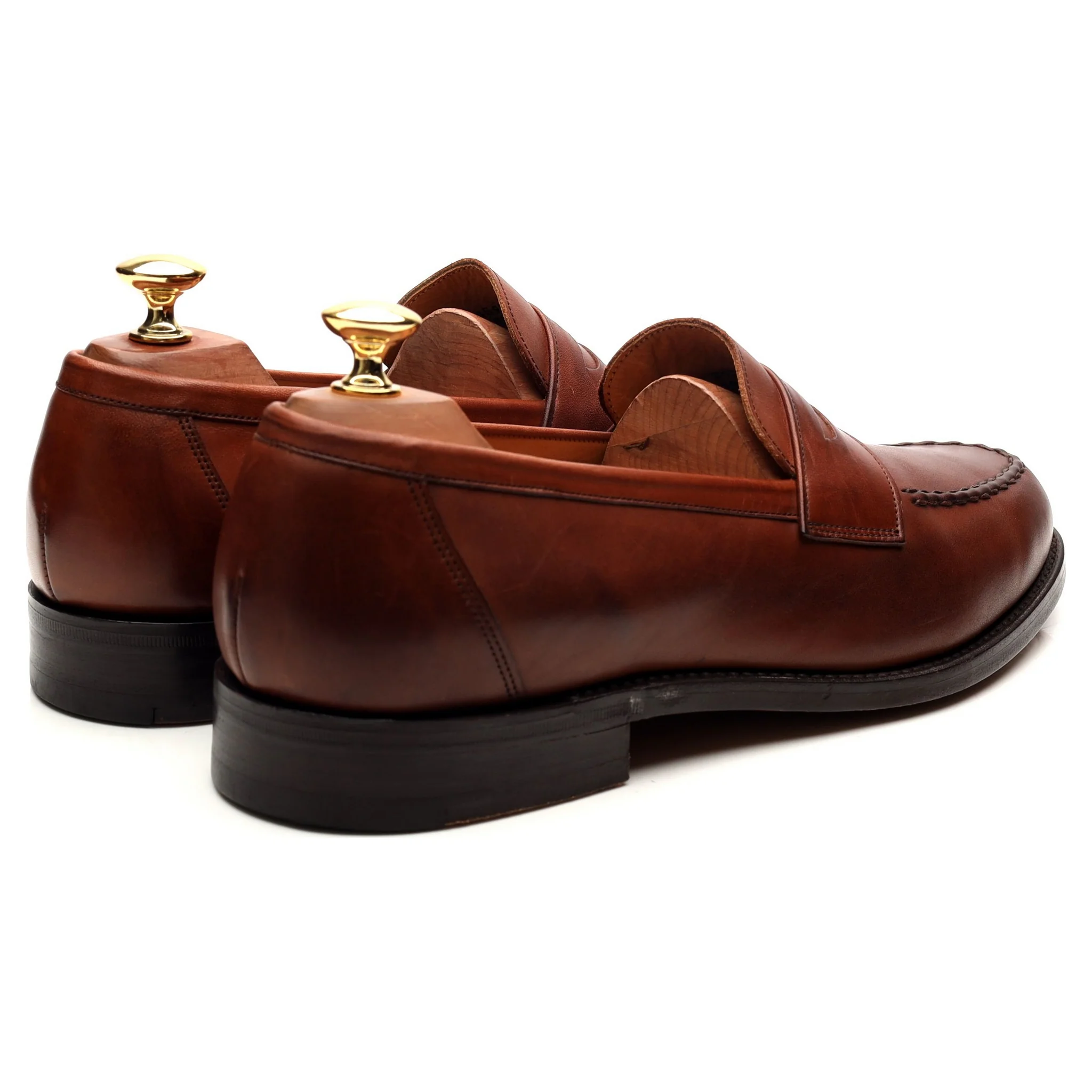 Tan Brown Leather Loafers UK 9 F - Image 5