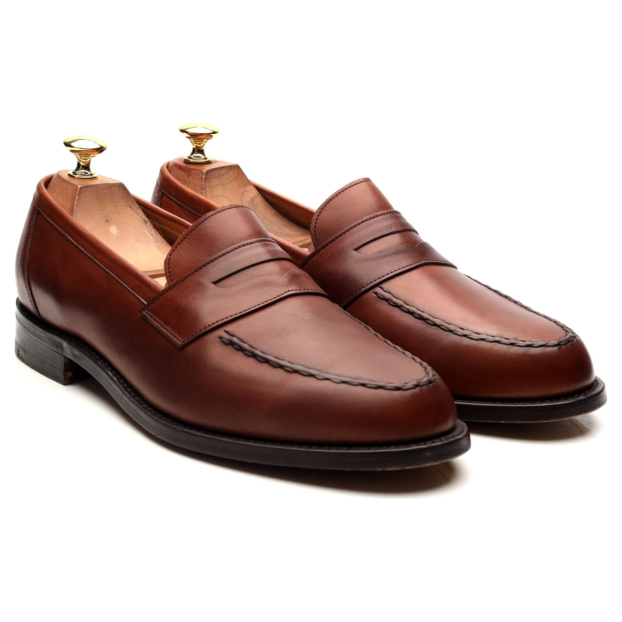 Tan Brown Leather Loafers UK 9 F - Image 7