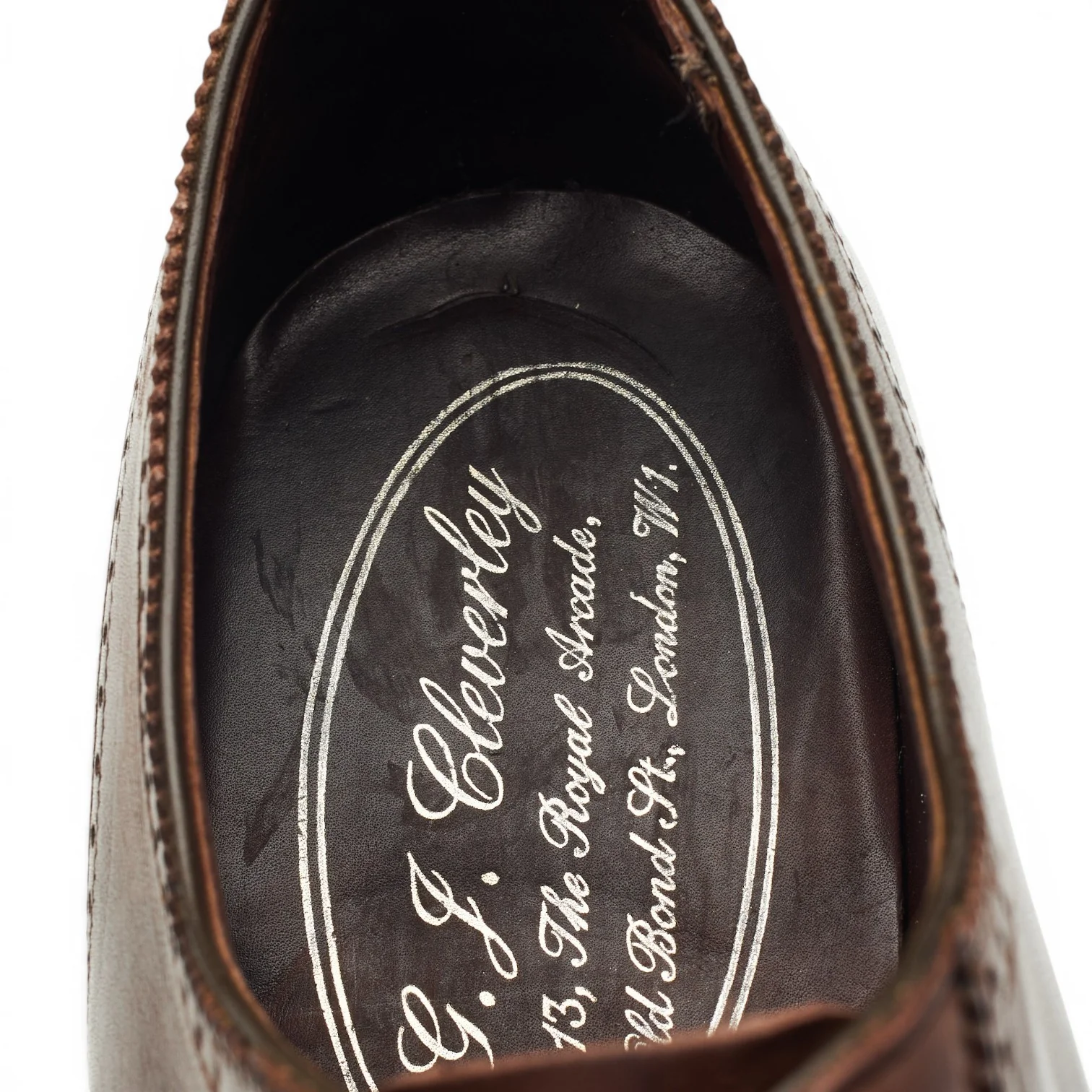 Dark Brown Leather Oxford Brogues UK 7 E - Image 7
