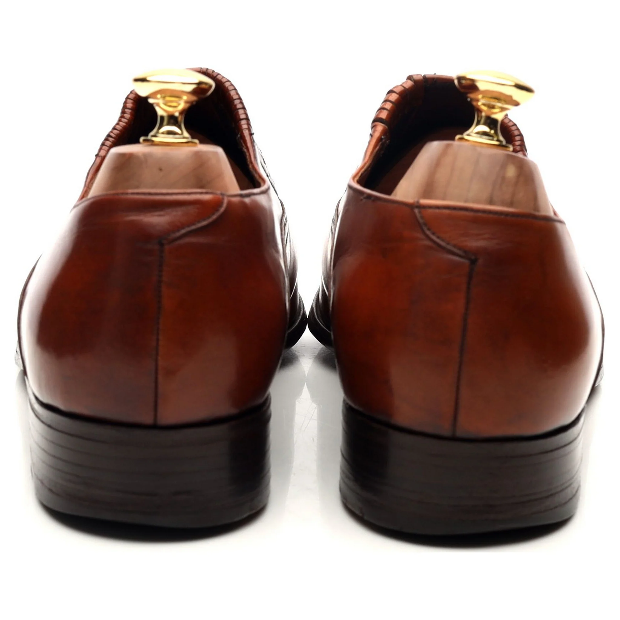 Vintage Brown Leather Slip On Loafers UK 10 E - Image 9