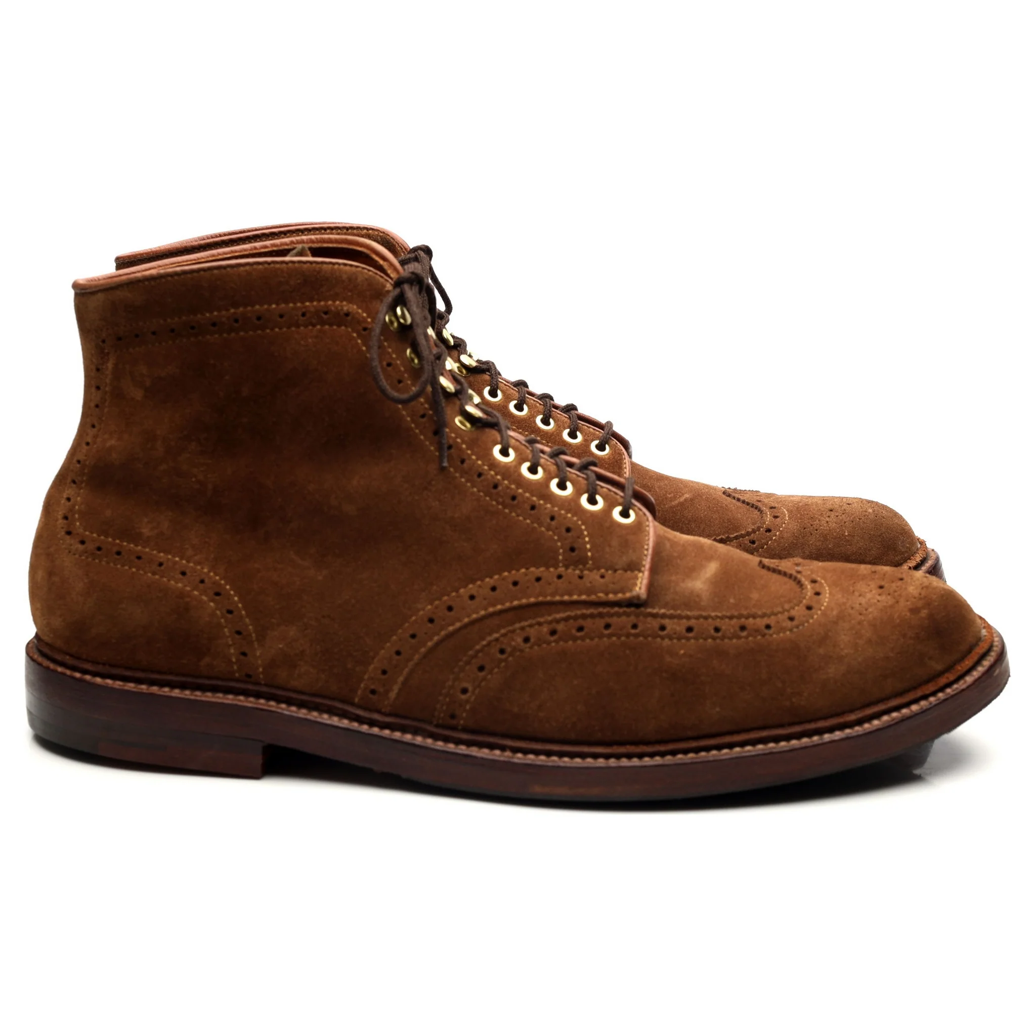 'D7801' Snuff Brown Suede Brogue Boots UK 10.5 US 11 D - Image 6