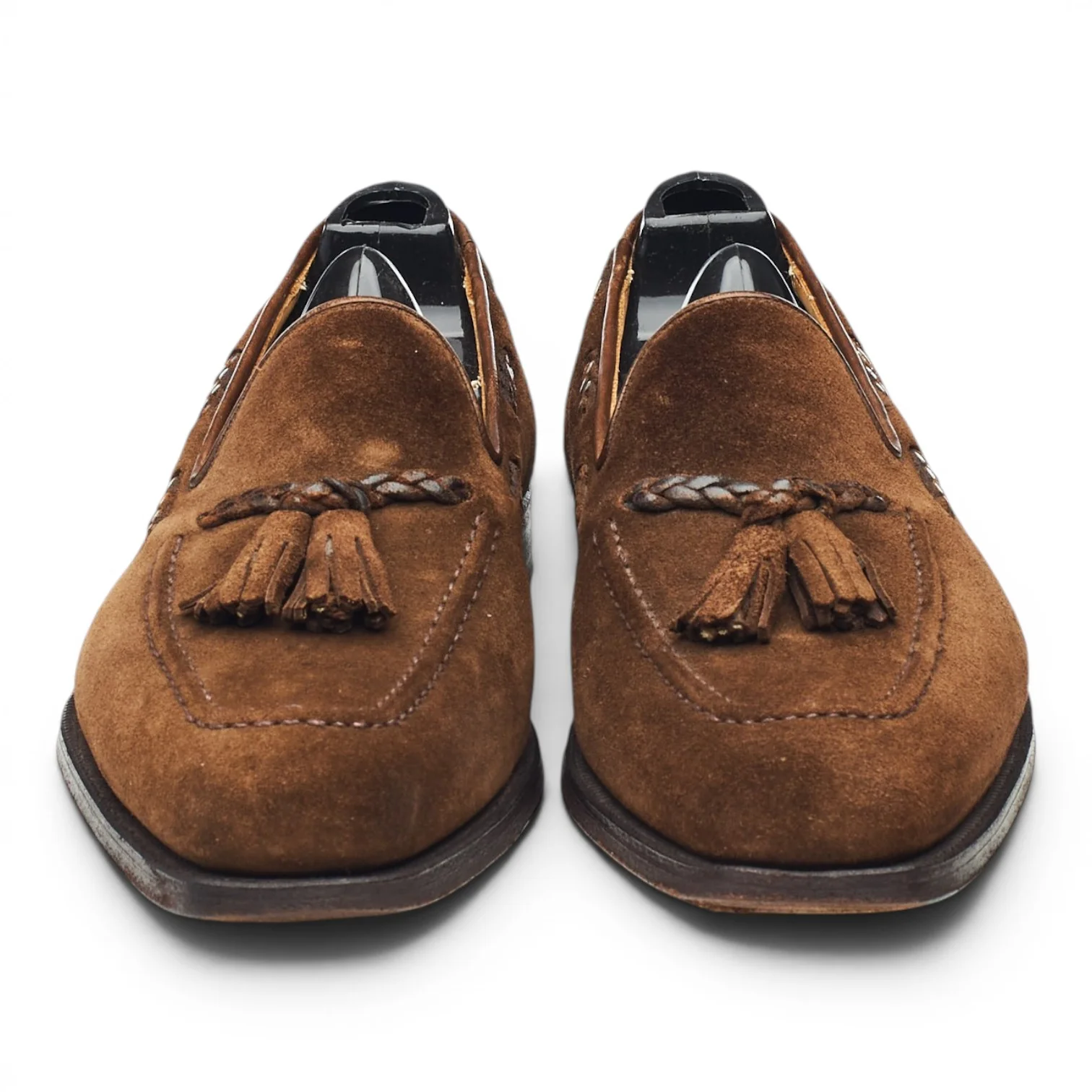 Brown Suede Tassel Loafers UK 7 E - Image 2