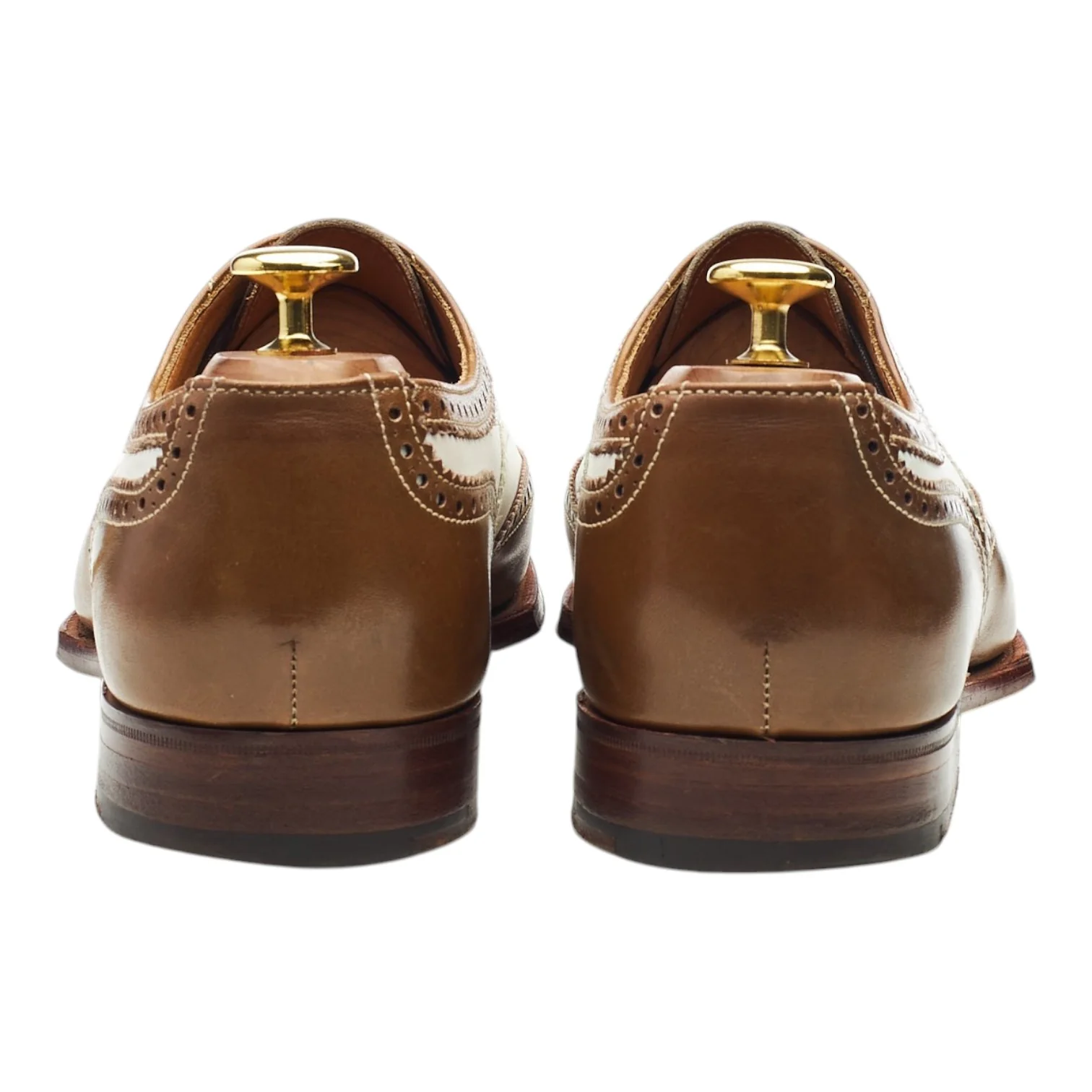 Brown & White Leather Oxford Spectator Brogues UK 8 EX - Image 4