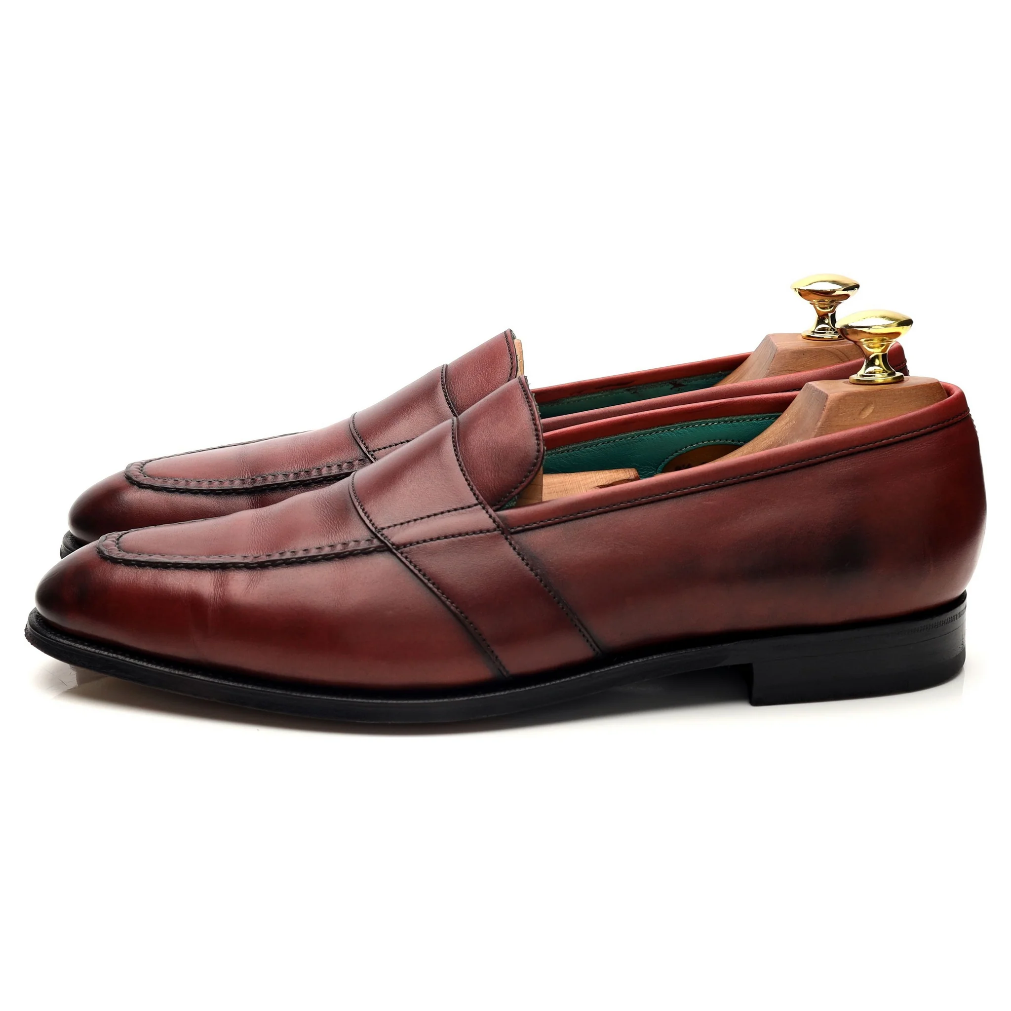 'Buckingham' Burgundy Leather Loafers UK 8.5 E - Image 3