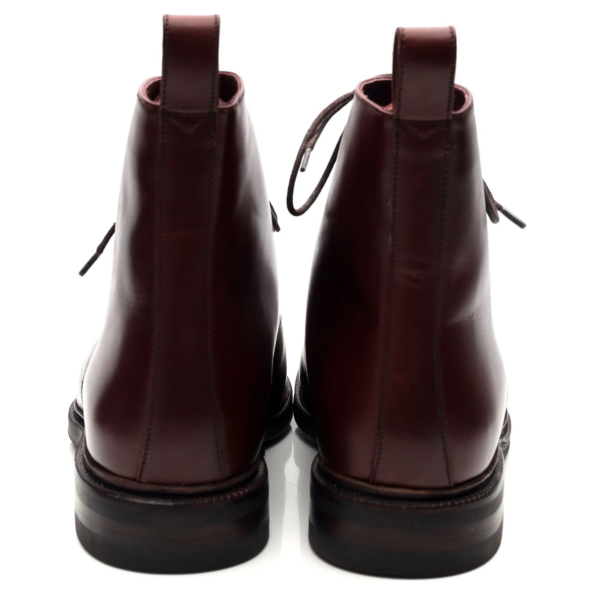 '101747 'Burgundy Leather Boots UK 6.5 E - Image 4