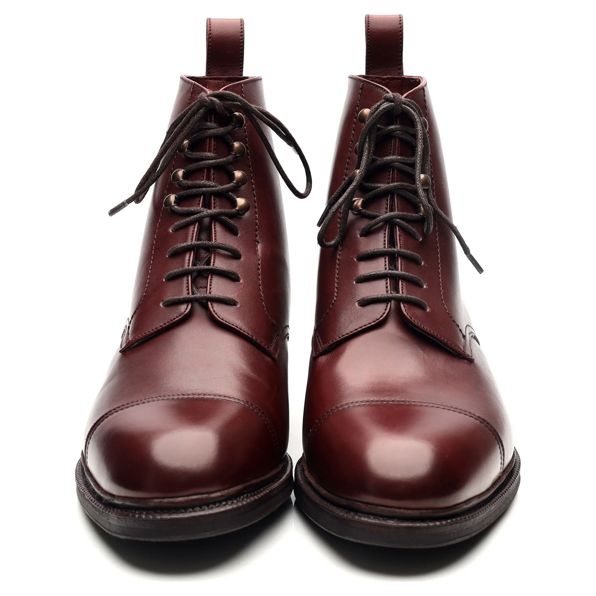 '101747 'Burgundy Leather Boots UK 6.5 E - Image 8