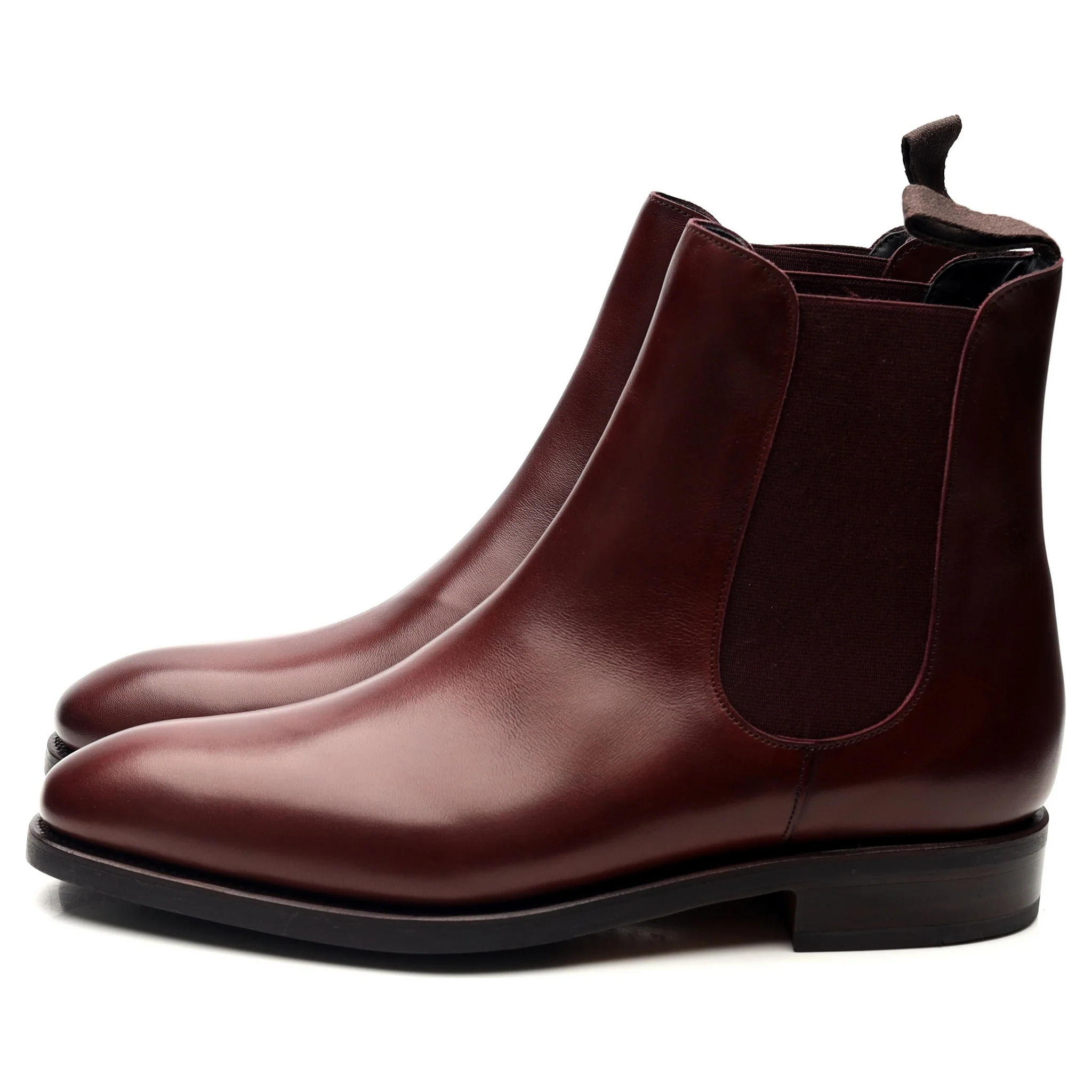 '80216' Burgundy Leather Shearling Chelsea Boots UK 6 EE - Image 2