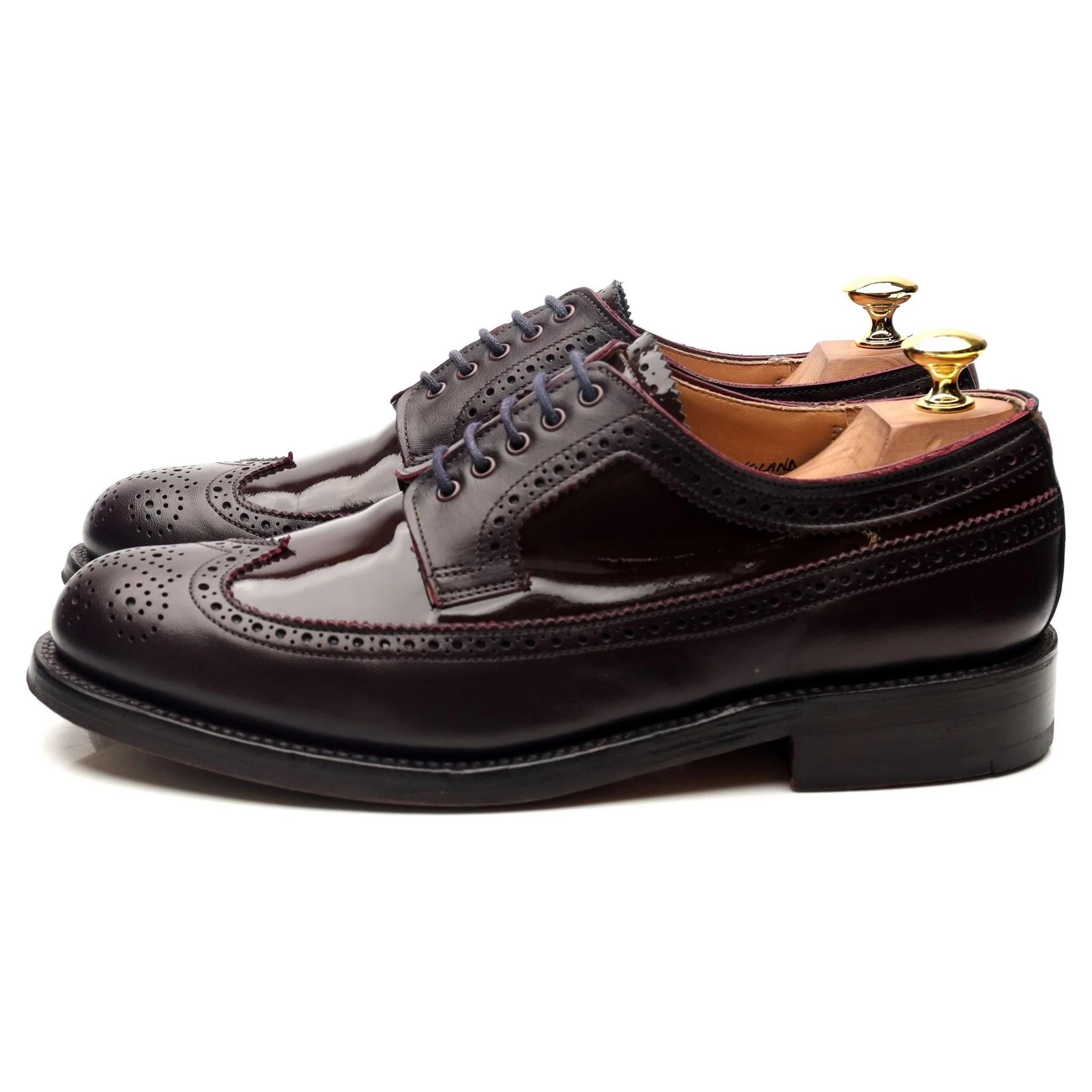G:Lab Burgundy Leather Derby Brogues UK 8 G - Image 2