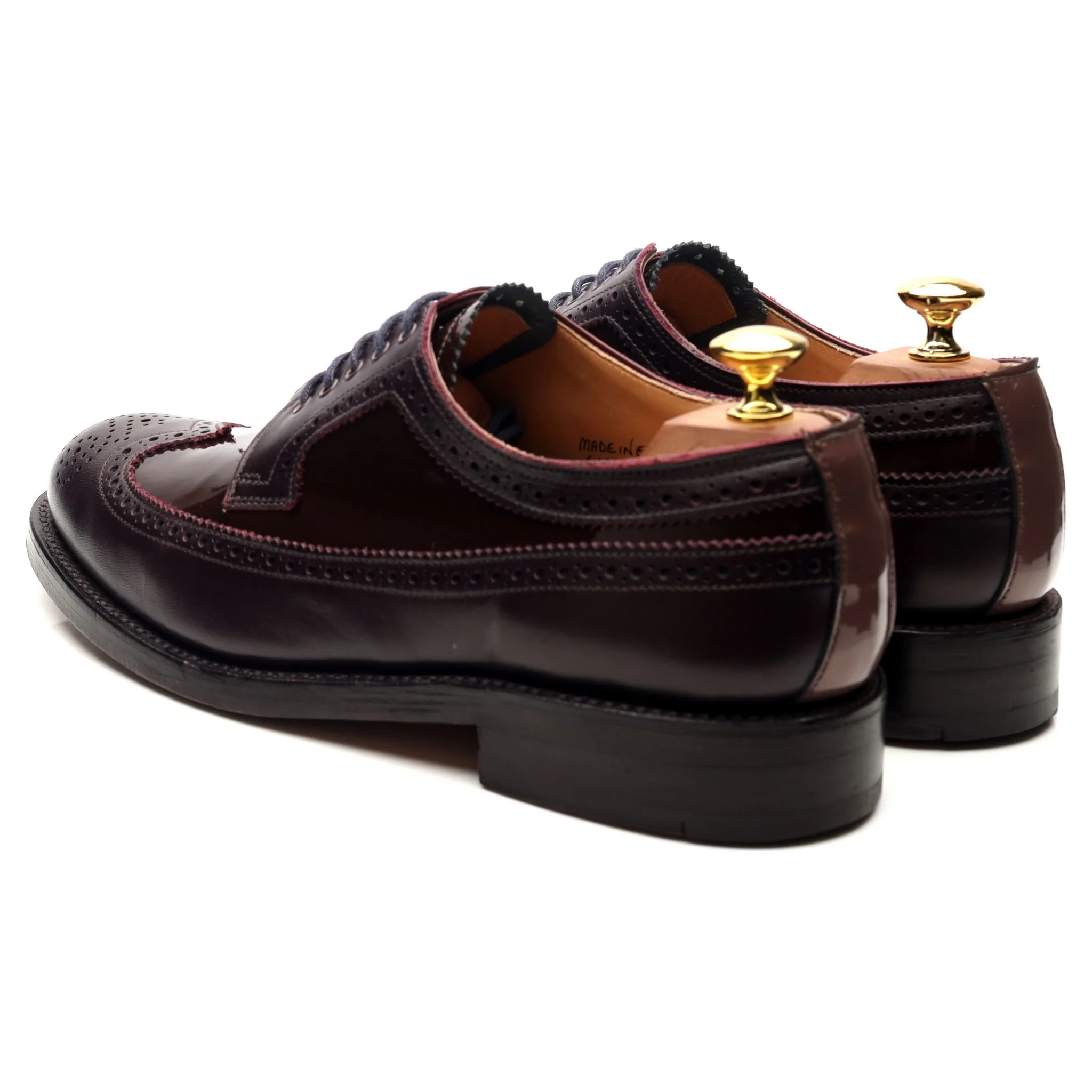 G:Lab Burgundy Leather Derby Brogues UK 8 G - Image 3
