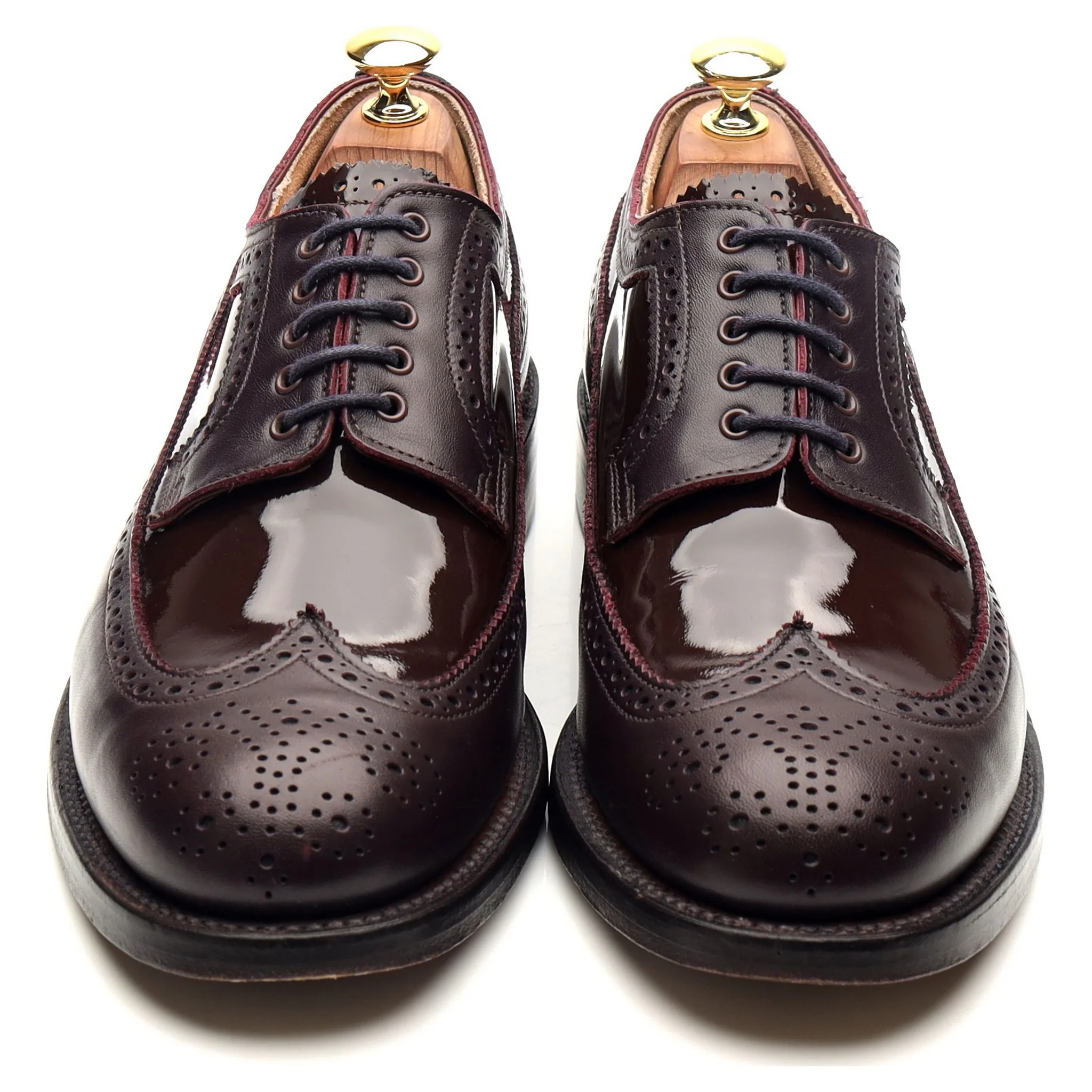 G:Lab Burgundy Leather Derby Brogues UK 8 G - Image 9