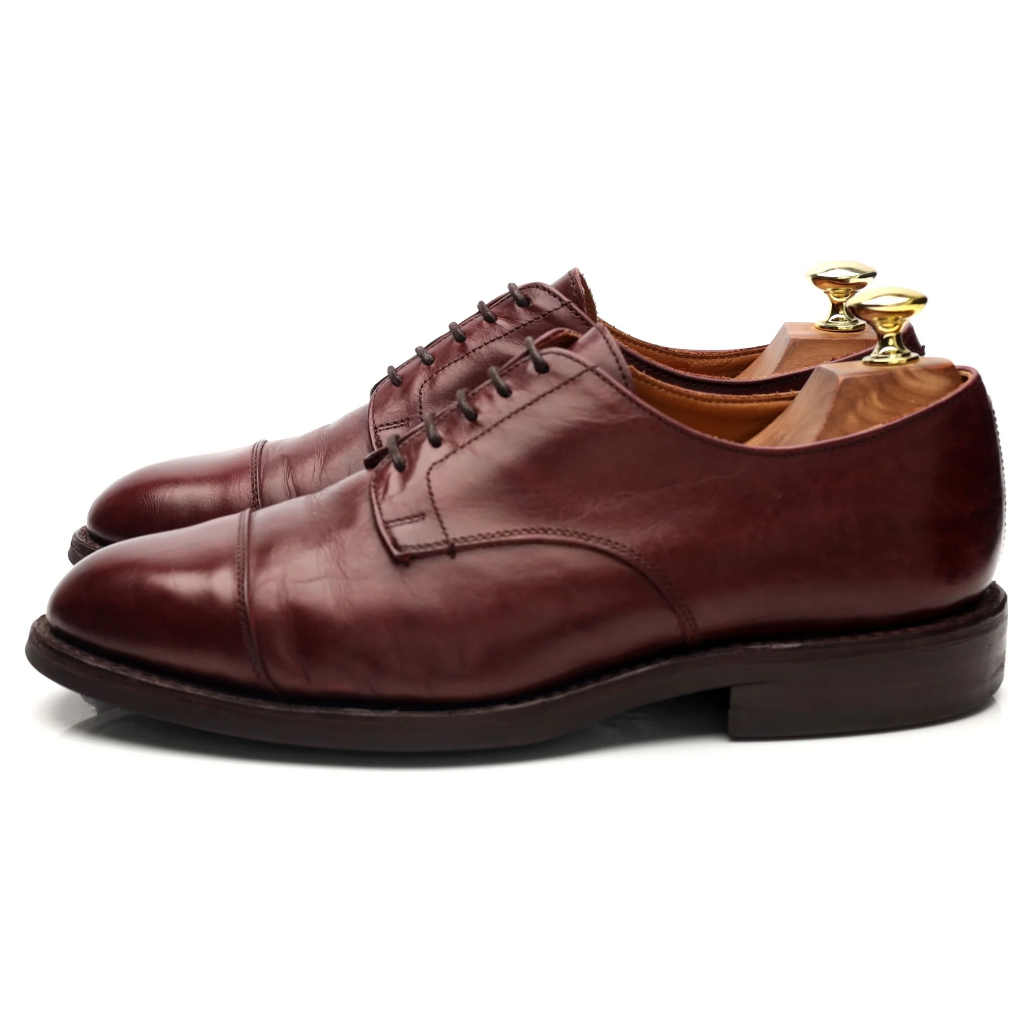 Burgundy Leather Derby UK 7.5 - Image 3