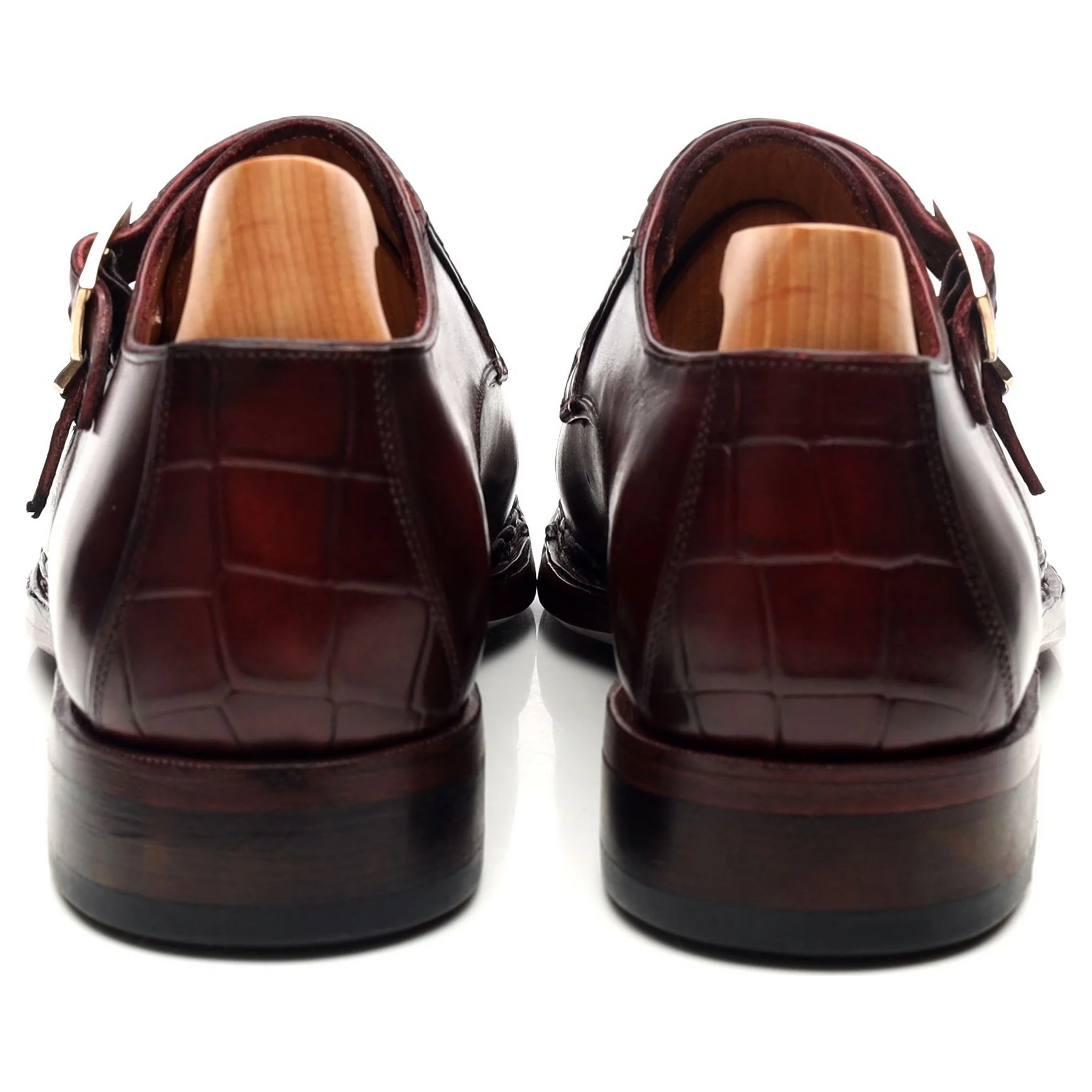 Burgundy Leather Double Monk Strap UK 6 EU 40 - Image 4