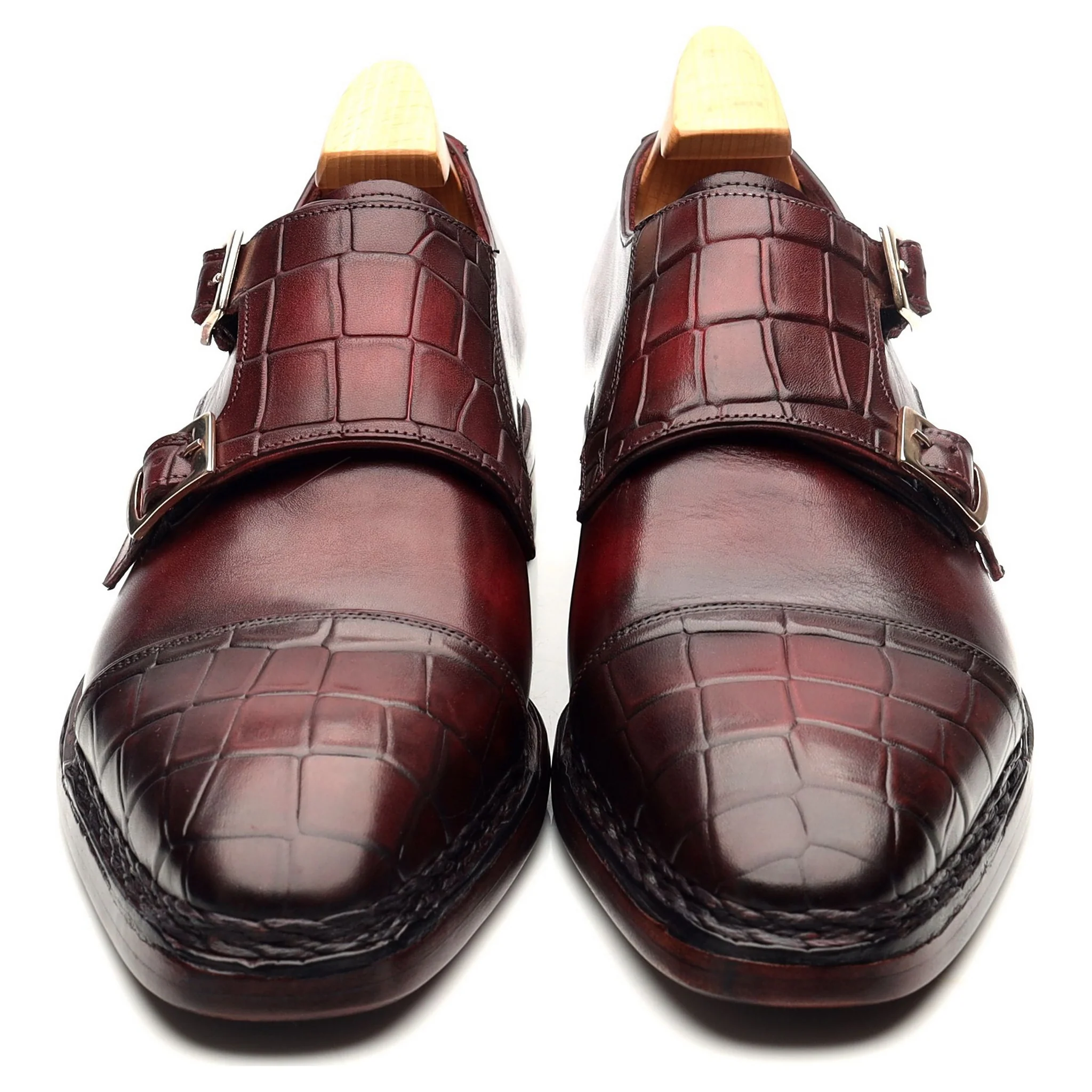 Burgundy Leather Double Monk Strap UK 6 EU 40 - Image 9