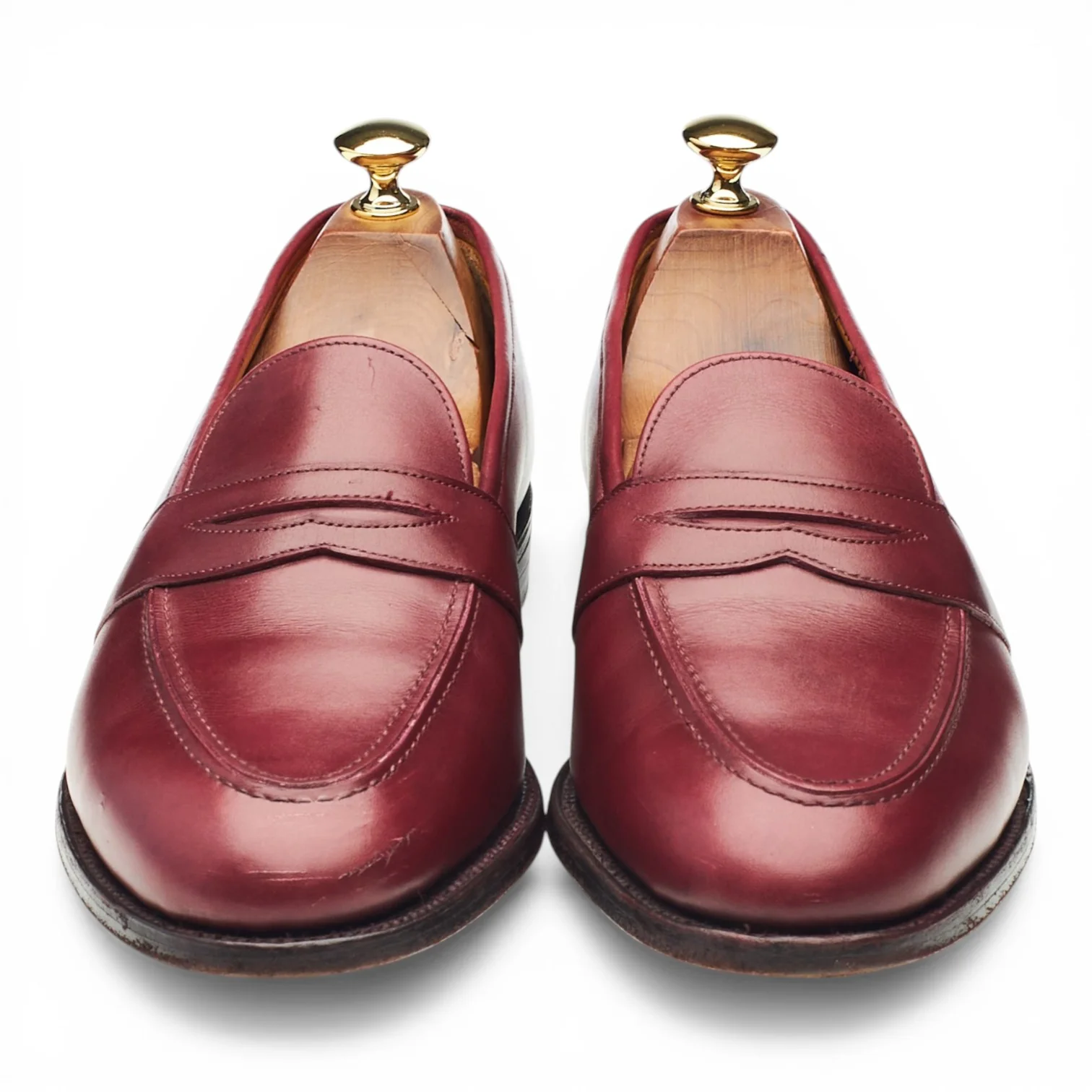 Burgundy Leather Loafers UK 9 - Image 2
