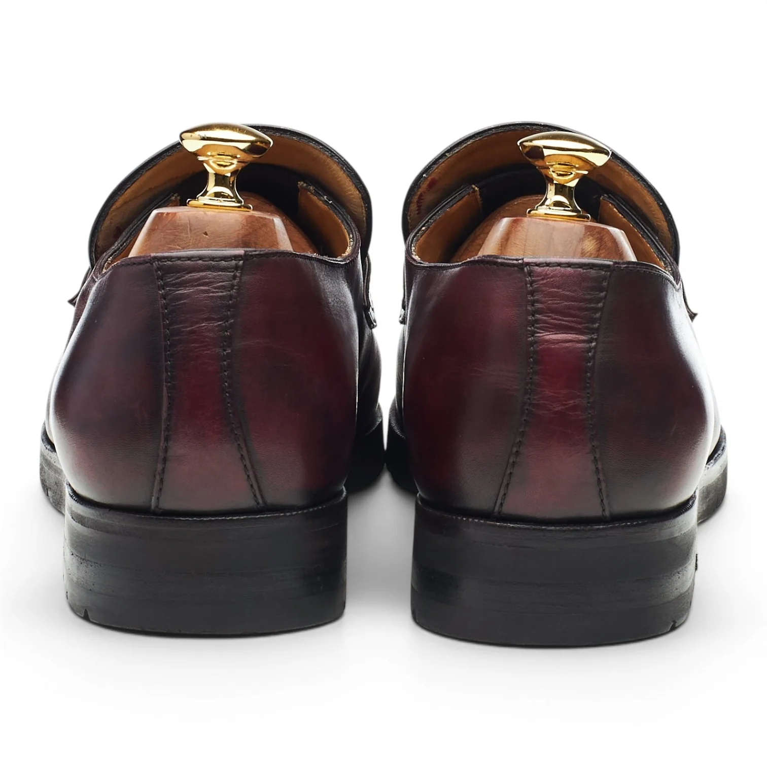 'Andy' Burgundy Leather Loafers UK 10 - Image 4