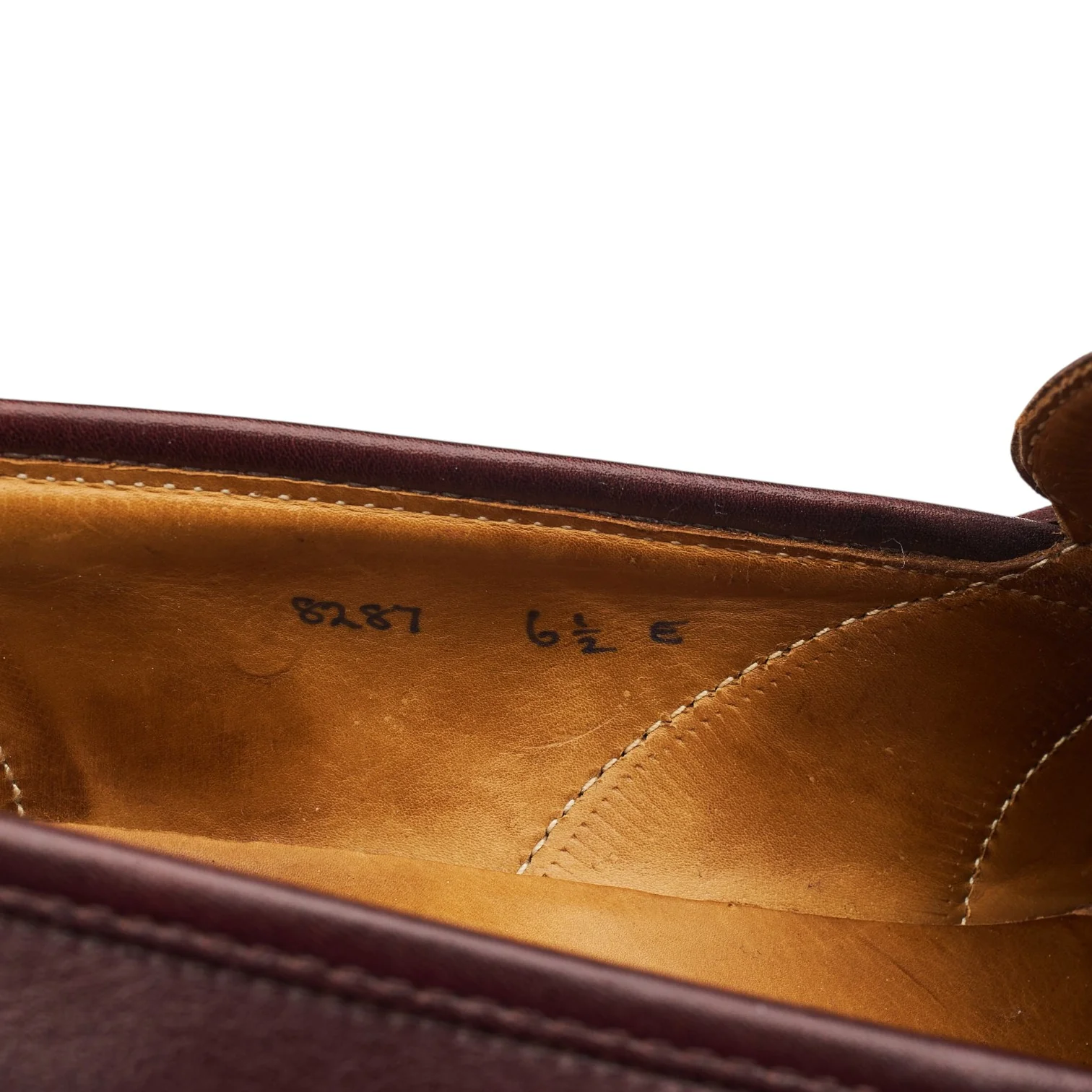 Burgundy Leather Loafers UK 6.5 E - Image 8