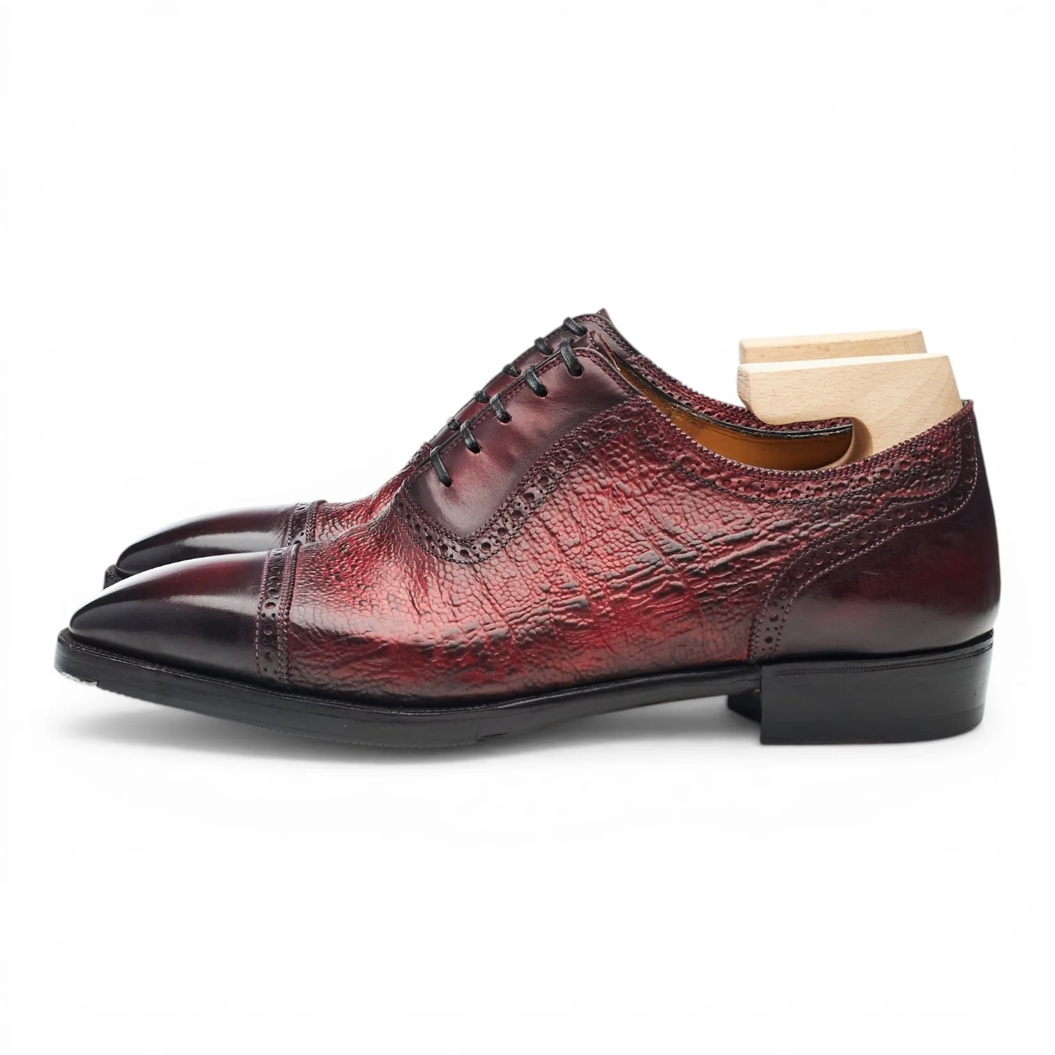 Argentum 'Principes 2' Burgundy Leather Oxford Brogues UK 7 E - Image 3