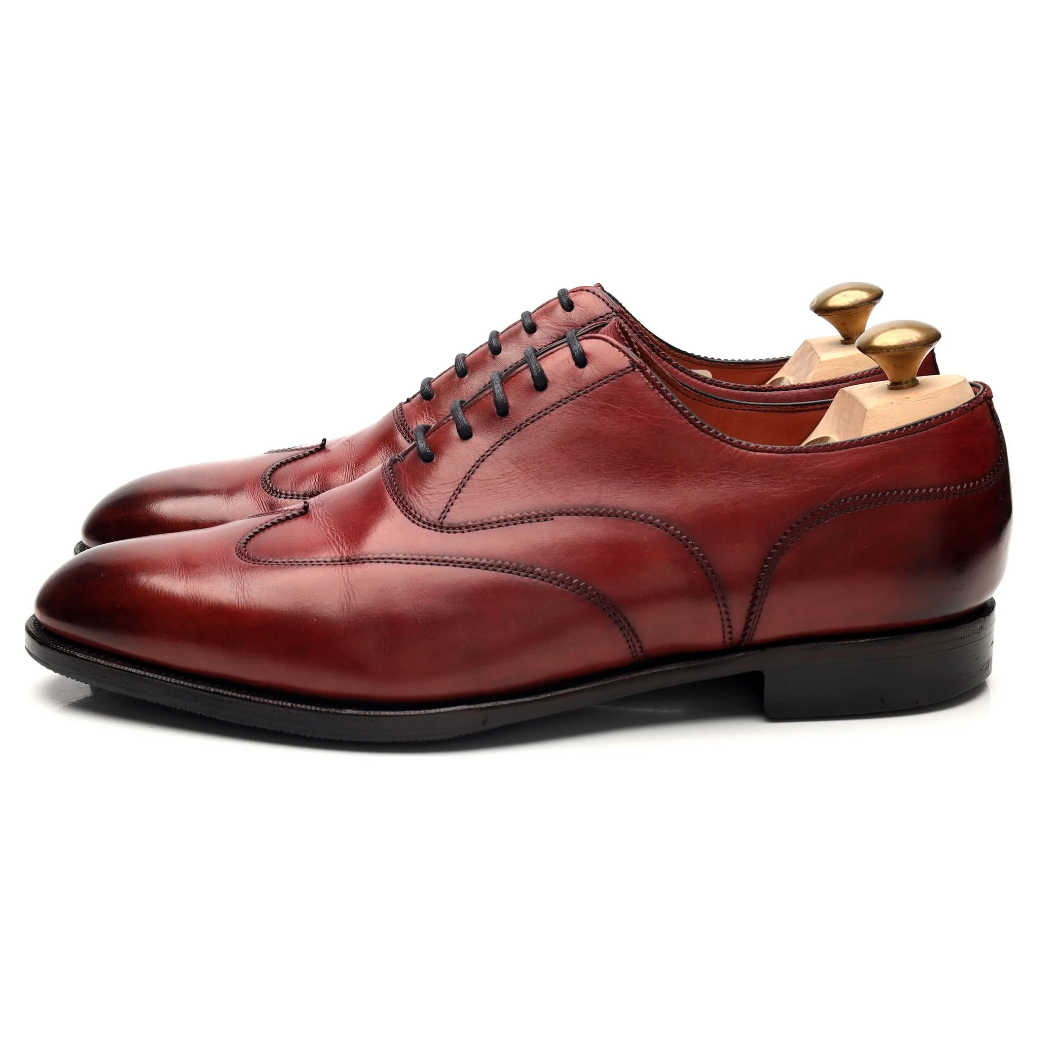 'Beaulieu' Burgundy Leather Oxford Austerity Brogue UK 8.5 E - Image 3