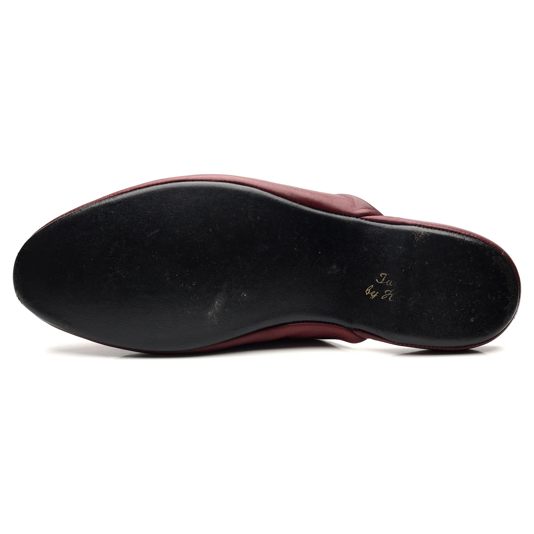 Burgundy Leather Slippers UK 11 - Image 10