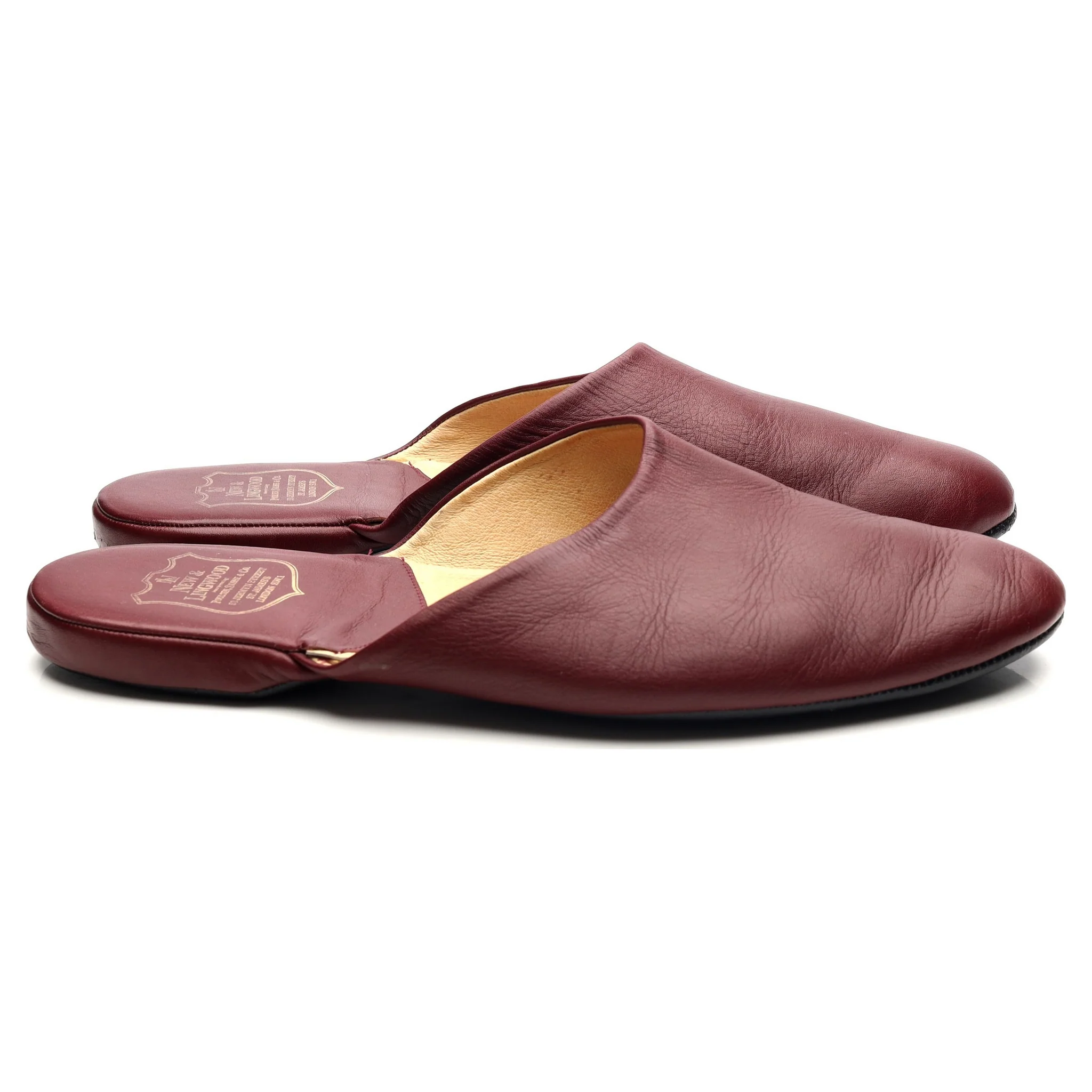 Burgundy Leather Slippers UK 11 - Image 6