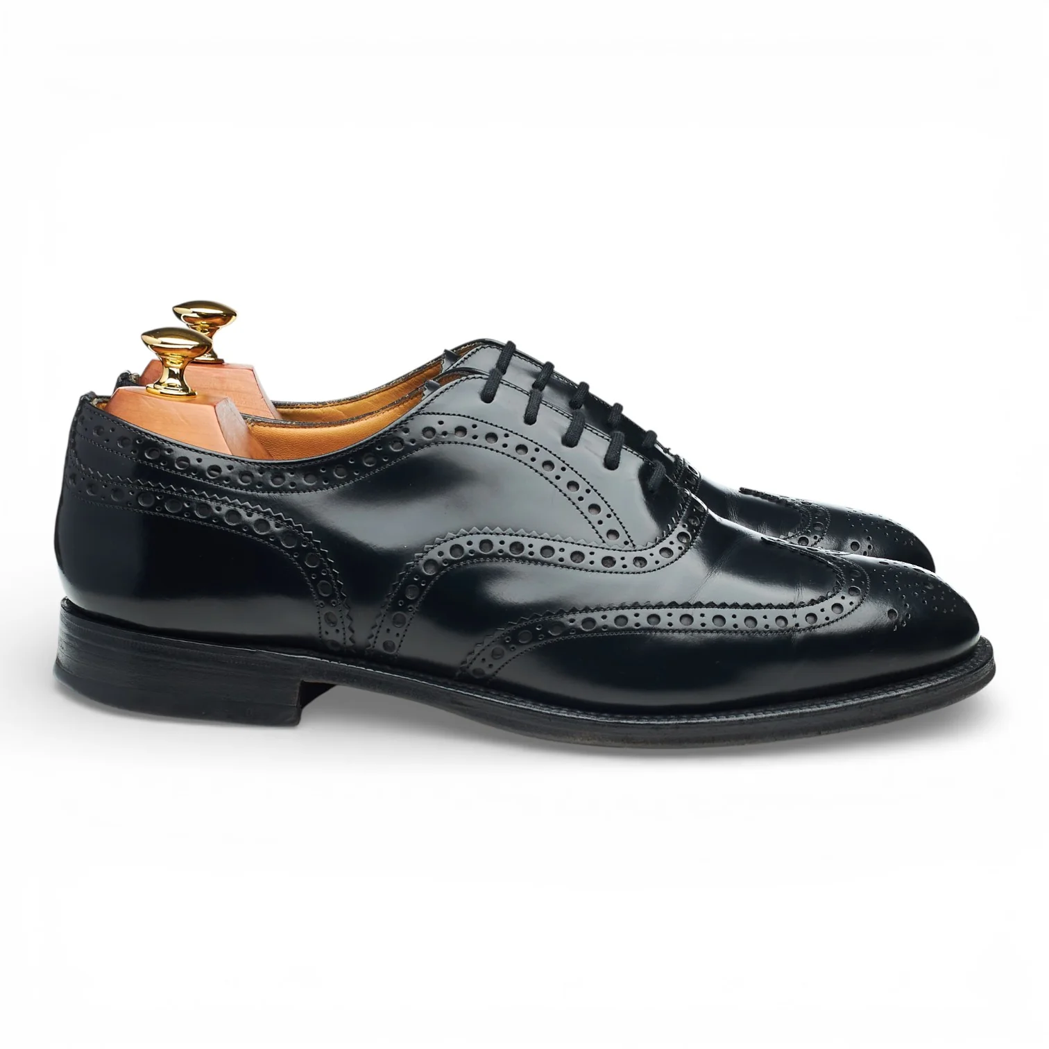 'Burwood' Black Leather Oxford Brogues UK 9.5 F
