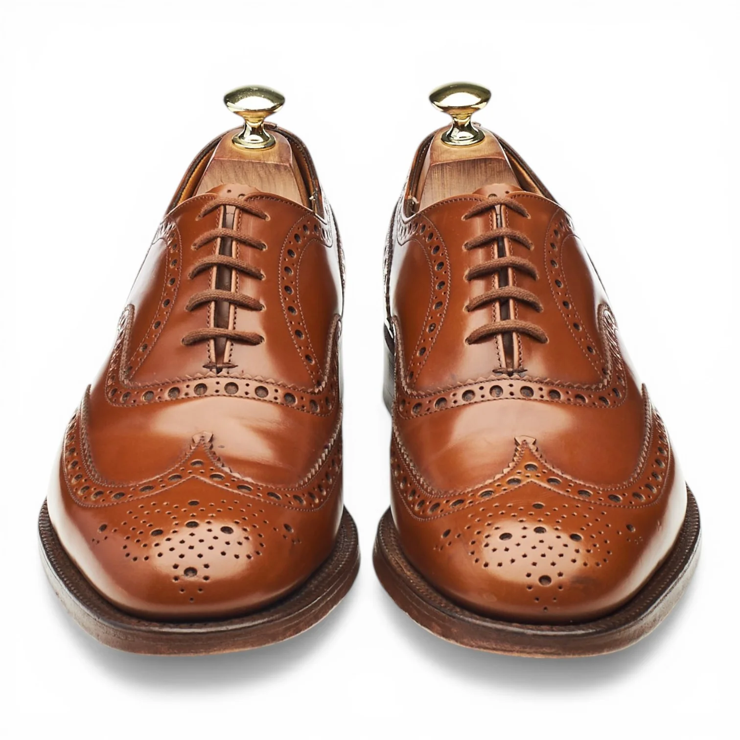'Burwood' Tan Brown Leather Oxford Brogues UK 7.5 F - Image 2