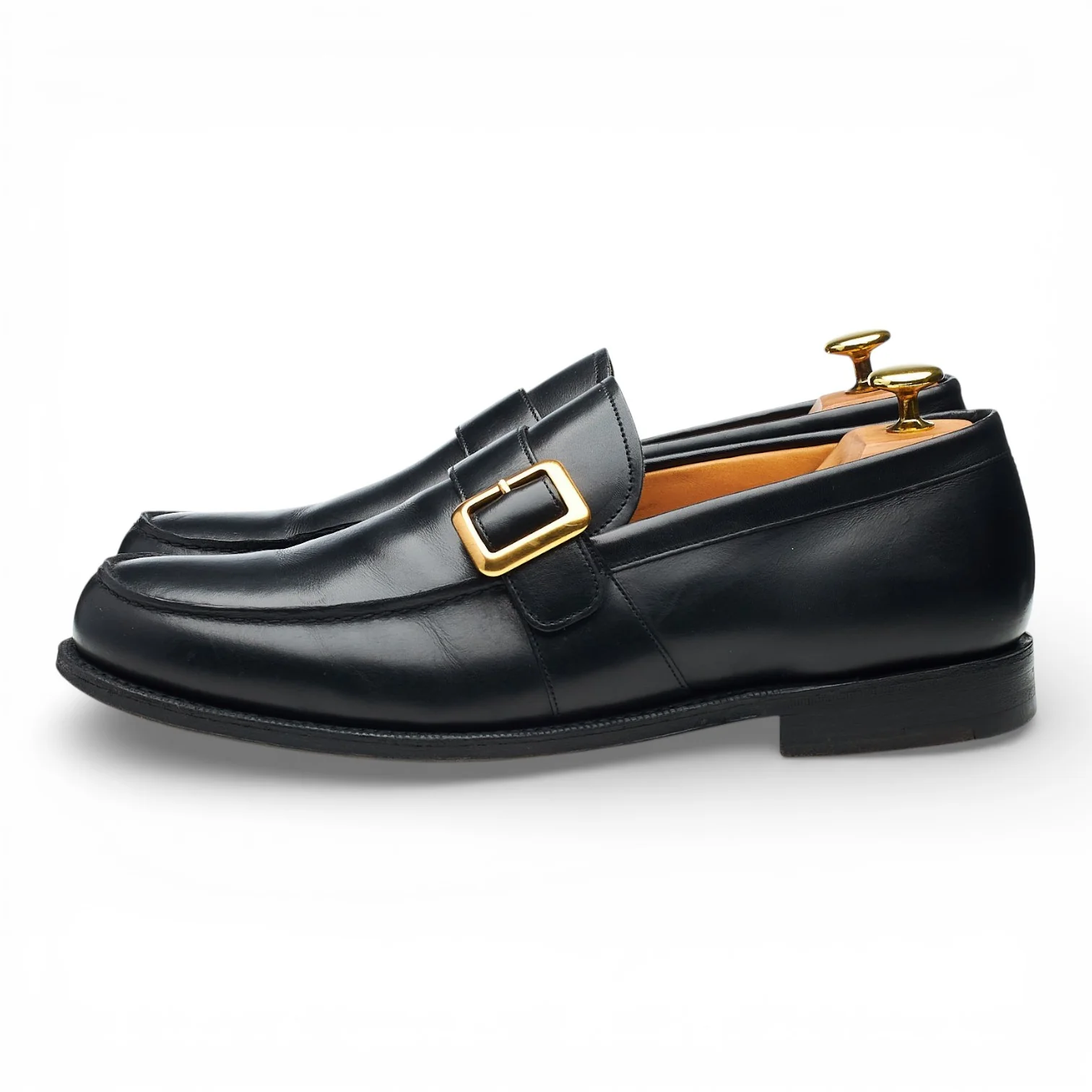 'Caldbeck' Black Leather Monk Strap Loafers UK 9 F - Image 3