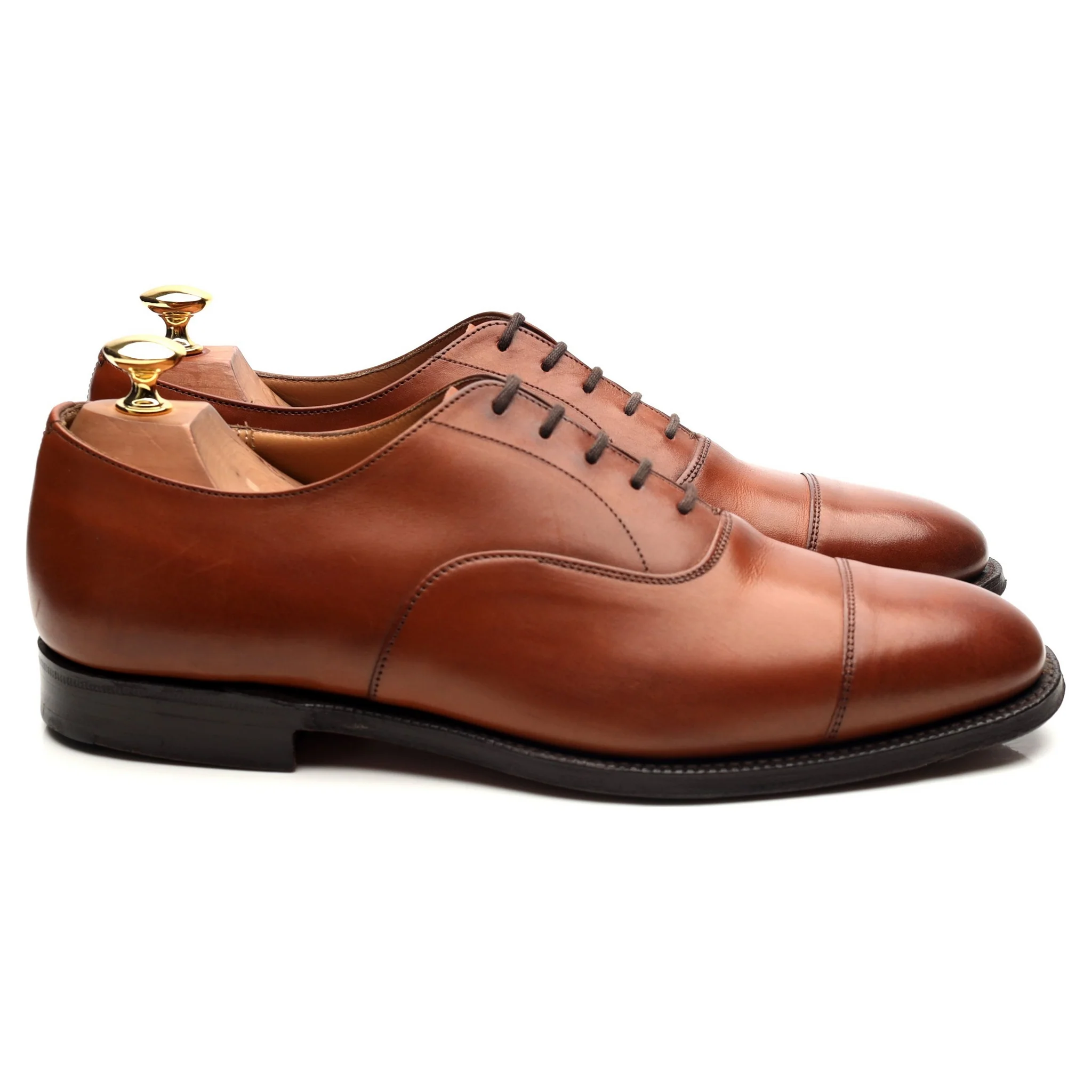 'Canberra' Tan Brown Leather Oxford UK 9 F - Image 6