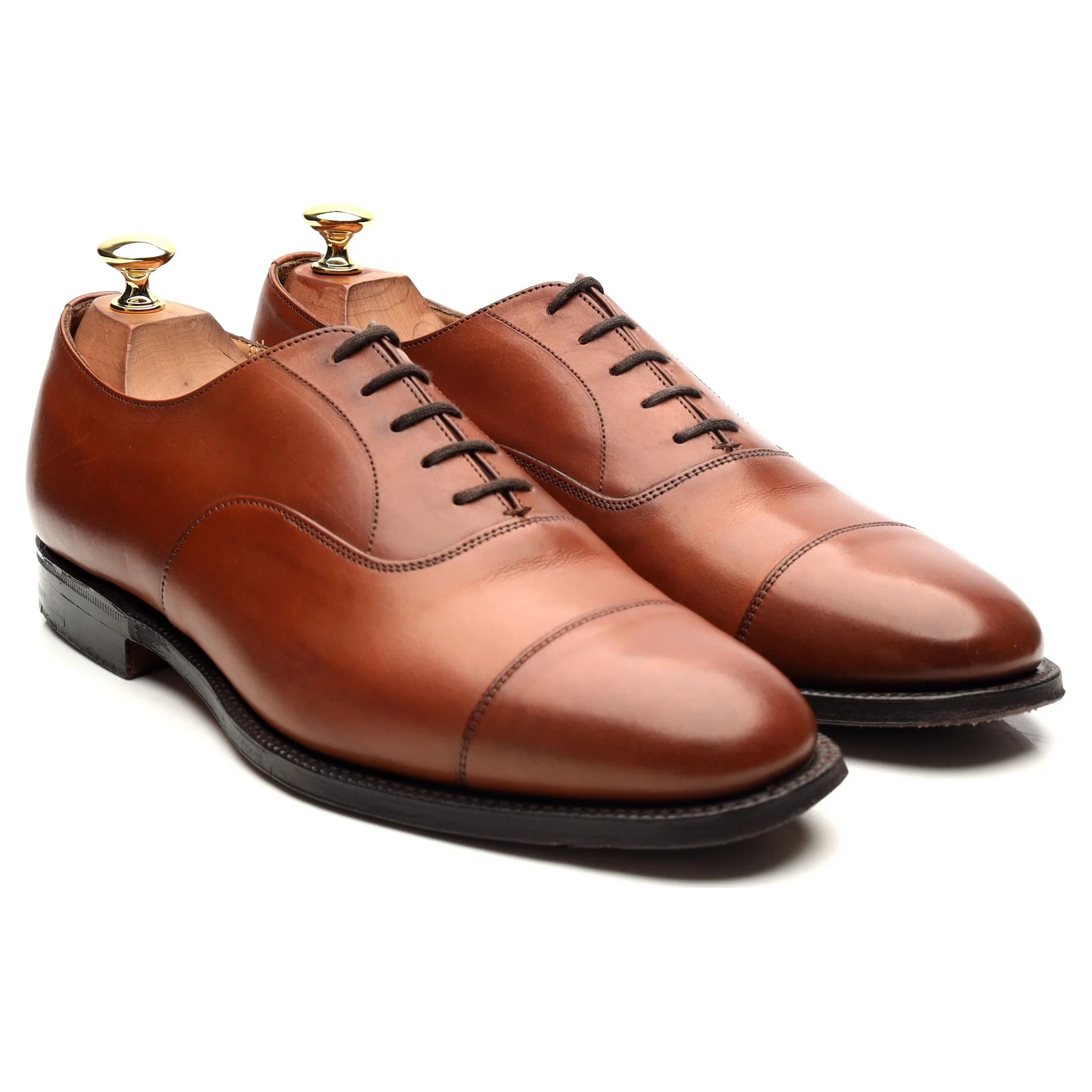 'Canberra' Tan Brown Leather Oxford UK 9 F - Image 7