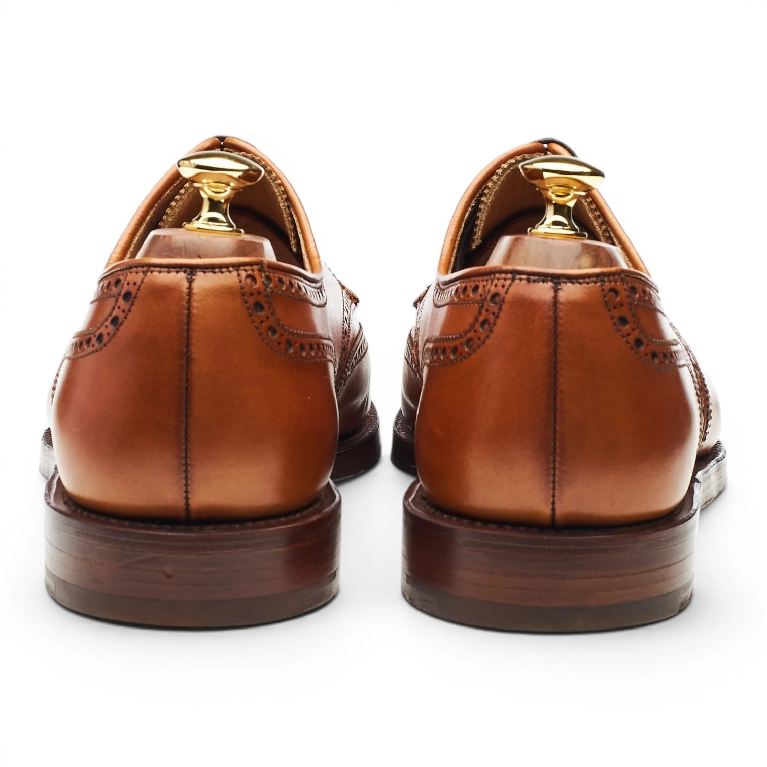 'Cardiff' Tan Brown Leather Derby Brogue UK 10 E - Image 4
