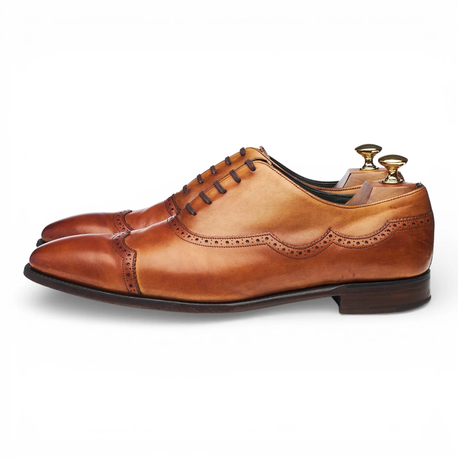 'Cardiff' Tan Brown Leather Oxford Brogue UK 9 F - Image 3
