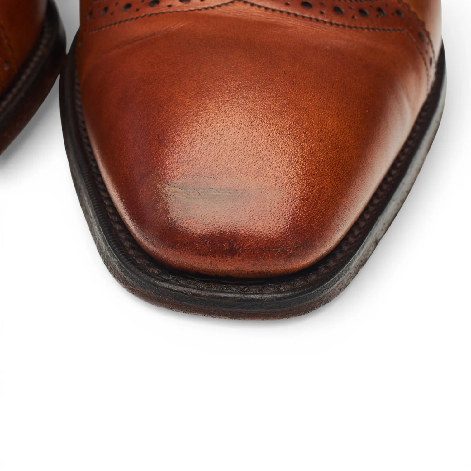 'Cardiff' Tan Brown Leather Oxford Brogue UK 9 F - Image 4