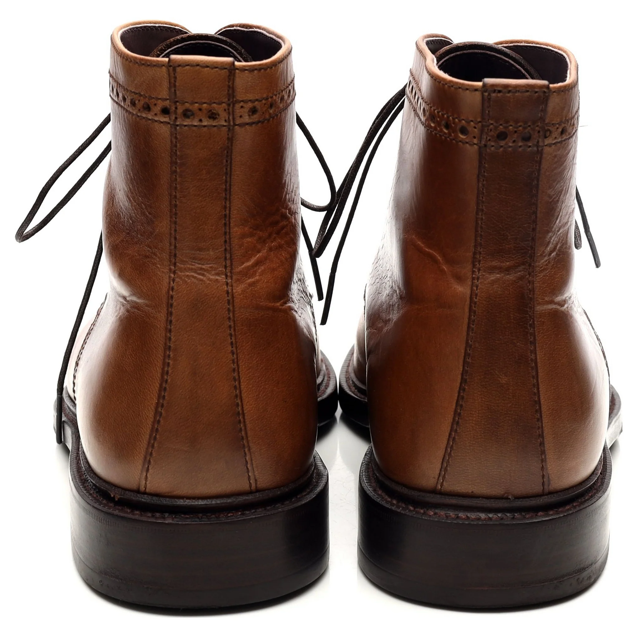 '80780' Light Brown Leather Brogue Boots UK 9 EE - Image 4