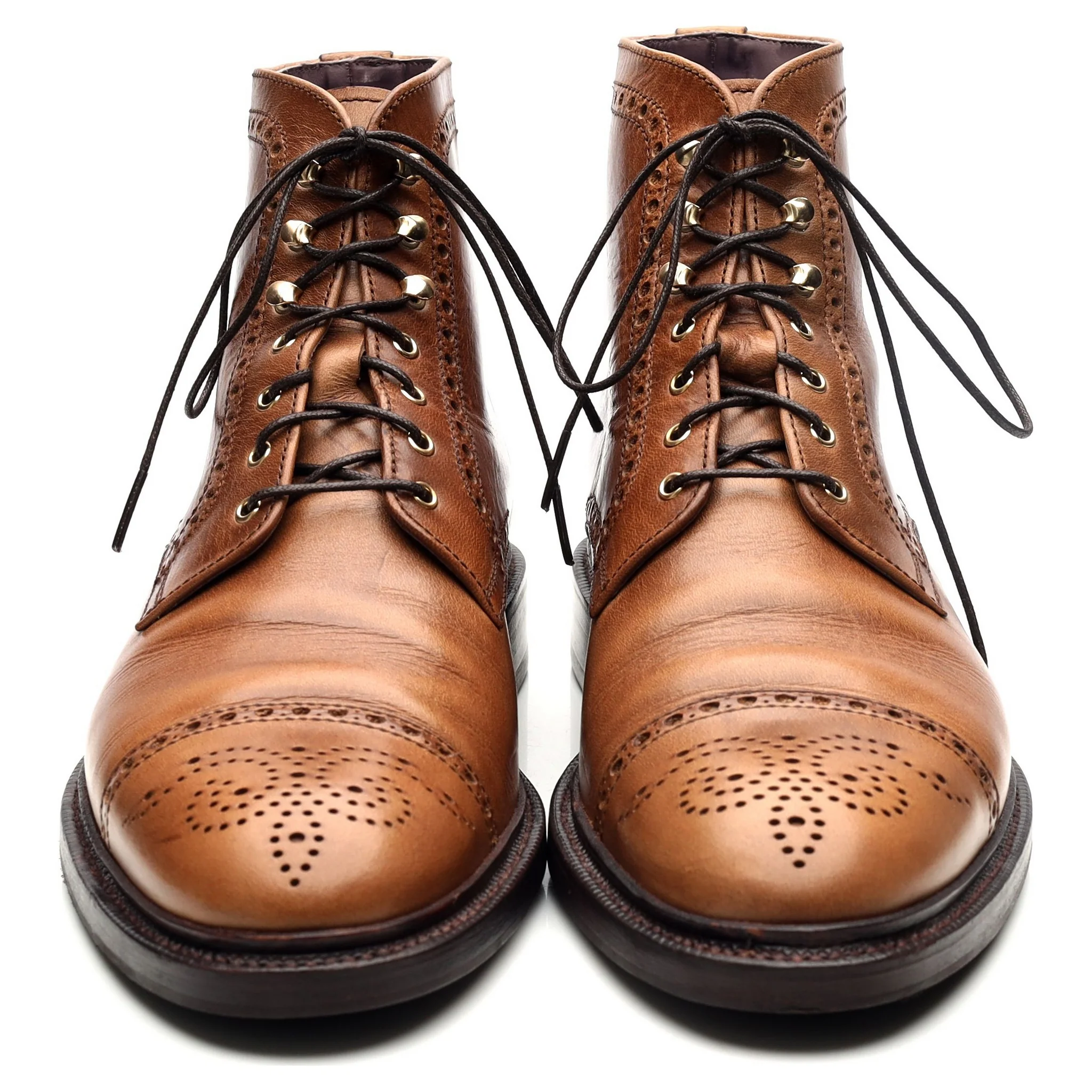 '80780' Light Brown Leather Brogue Boots UK 9 EE - Image 8