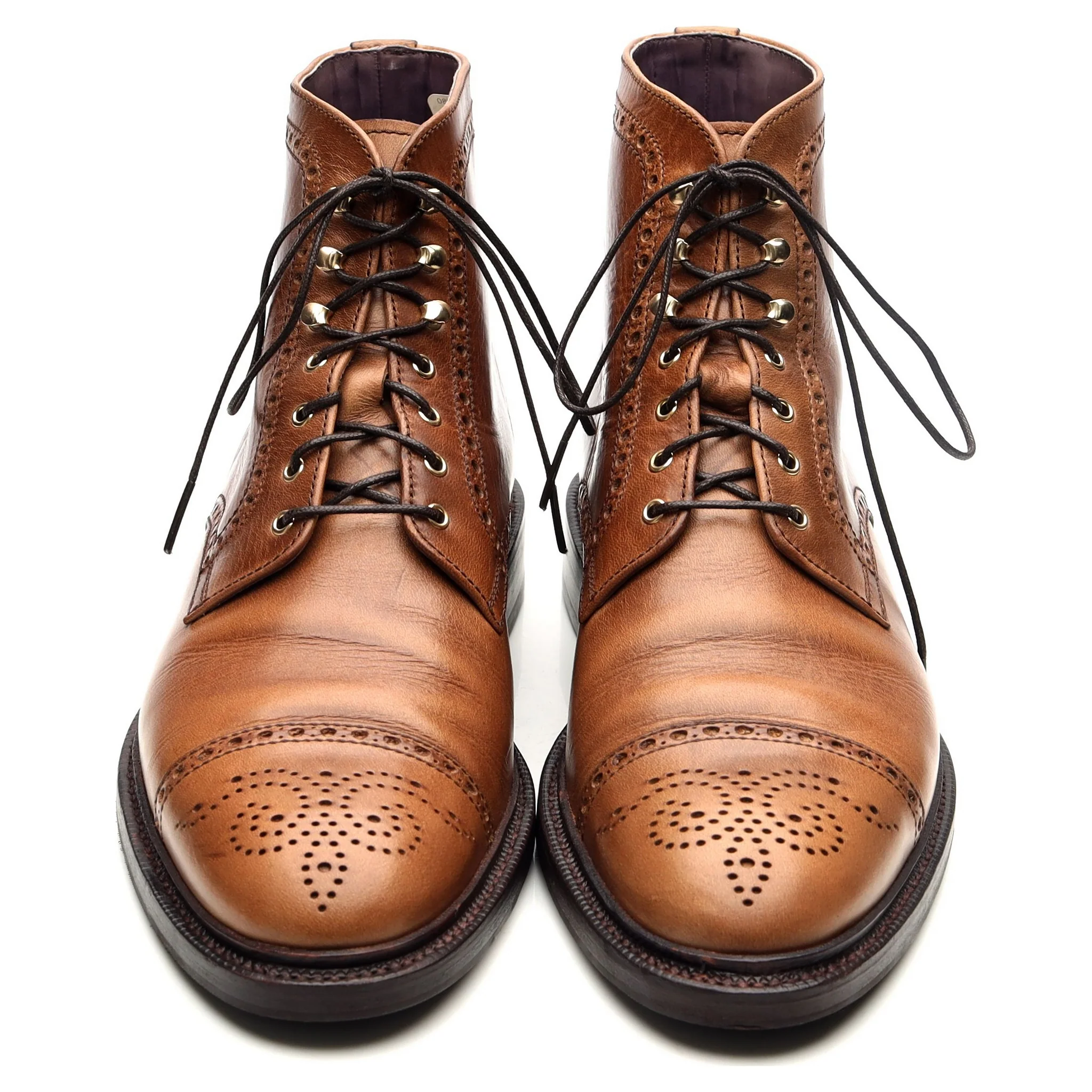 '80780' Light Brown Leather Brogue Boots UK 9 EE - Image 9