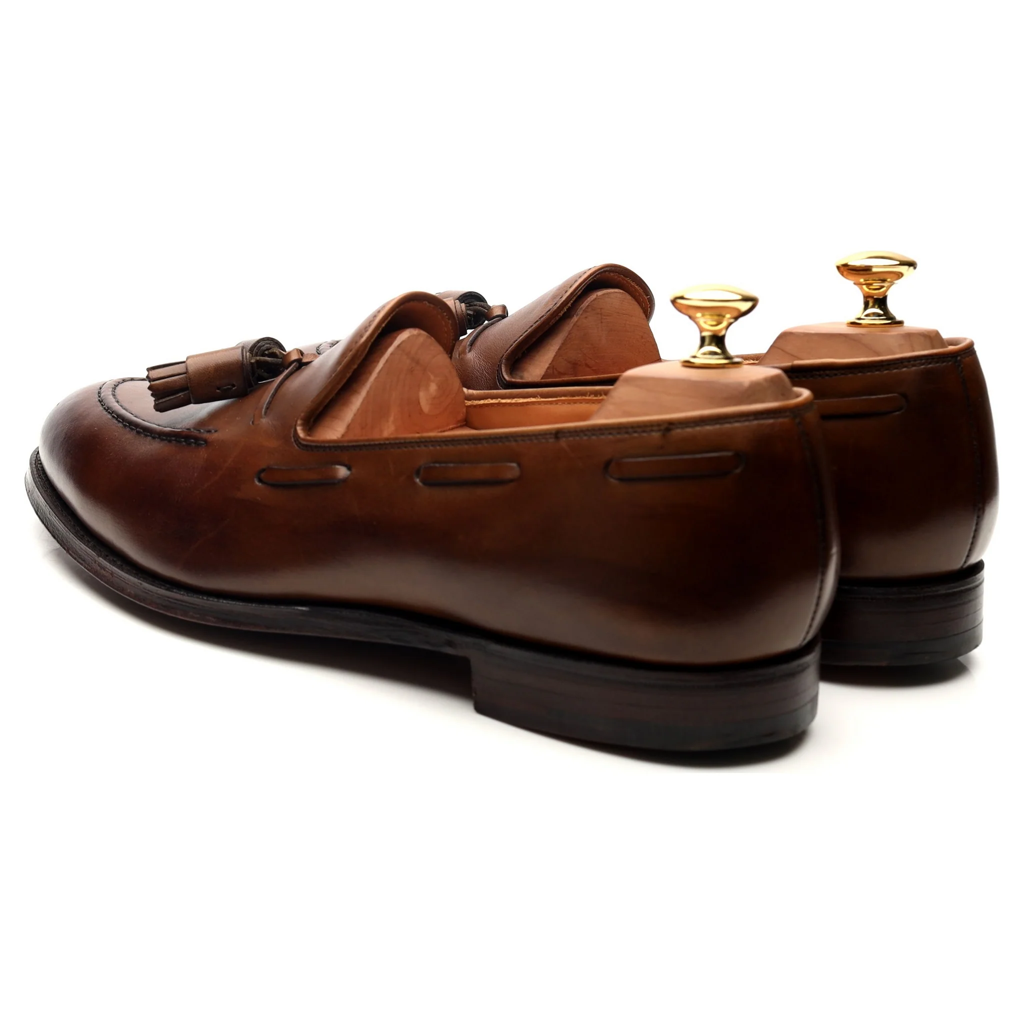 'Cavendish 2' Dark Brown Leather Tassel Loafers UK 9.5 E - Image 3