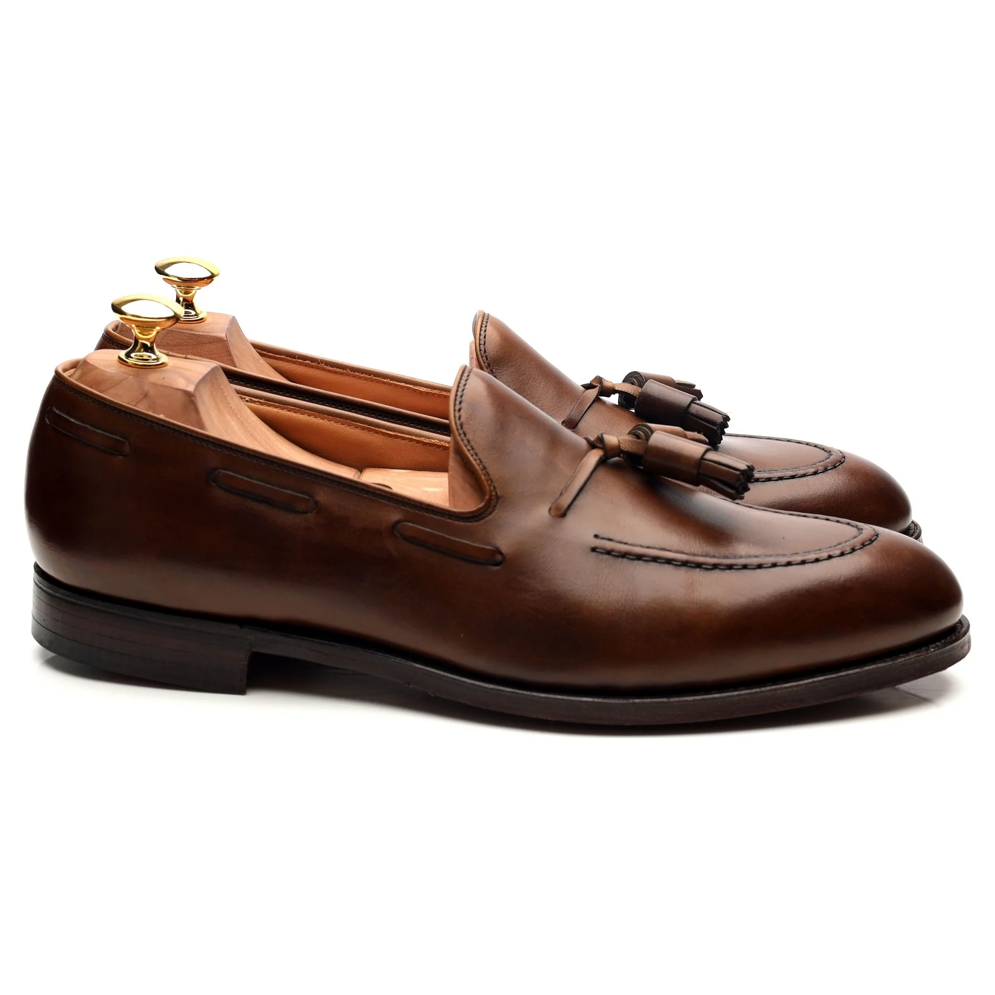 'Cavendish 2' Dark Brown Leather Tassel Loafers UK 9.5 E - Image 6