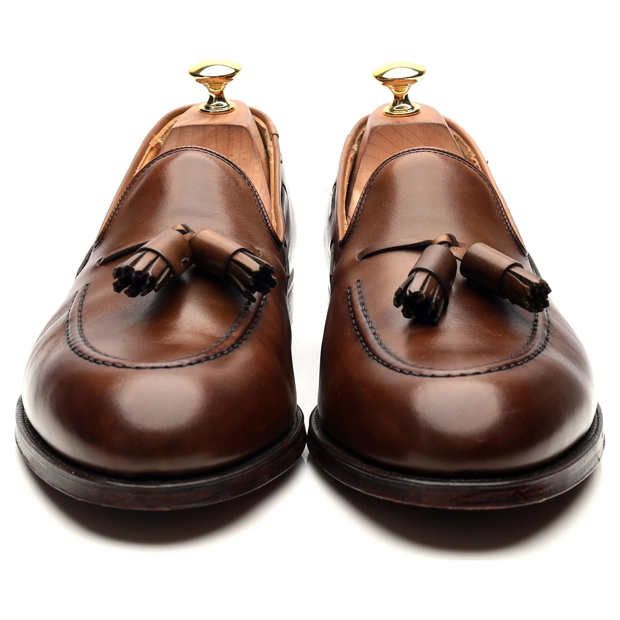'Cavendish 2' Dark Brown Leather Tassel Loafers UK 9.5 E - Image 8