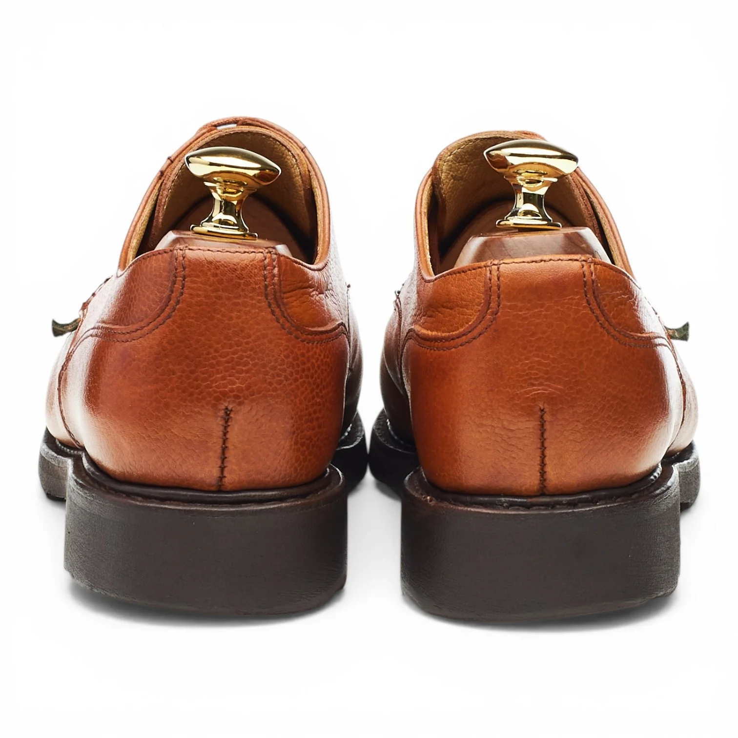 'Chambord' Tan Brown Grain Leather Apron Derby UK 6 F - Image 4
