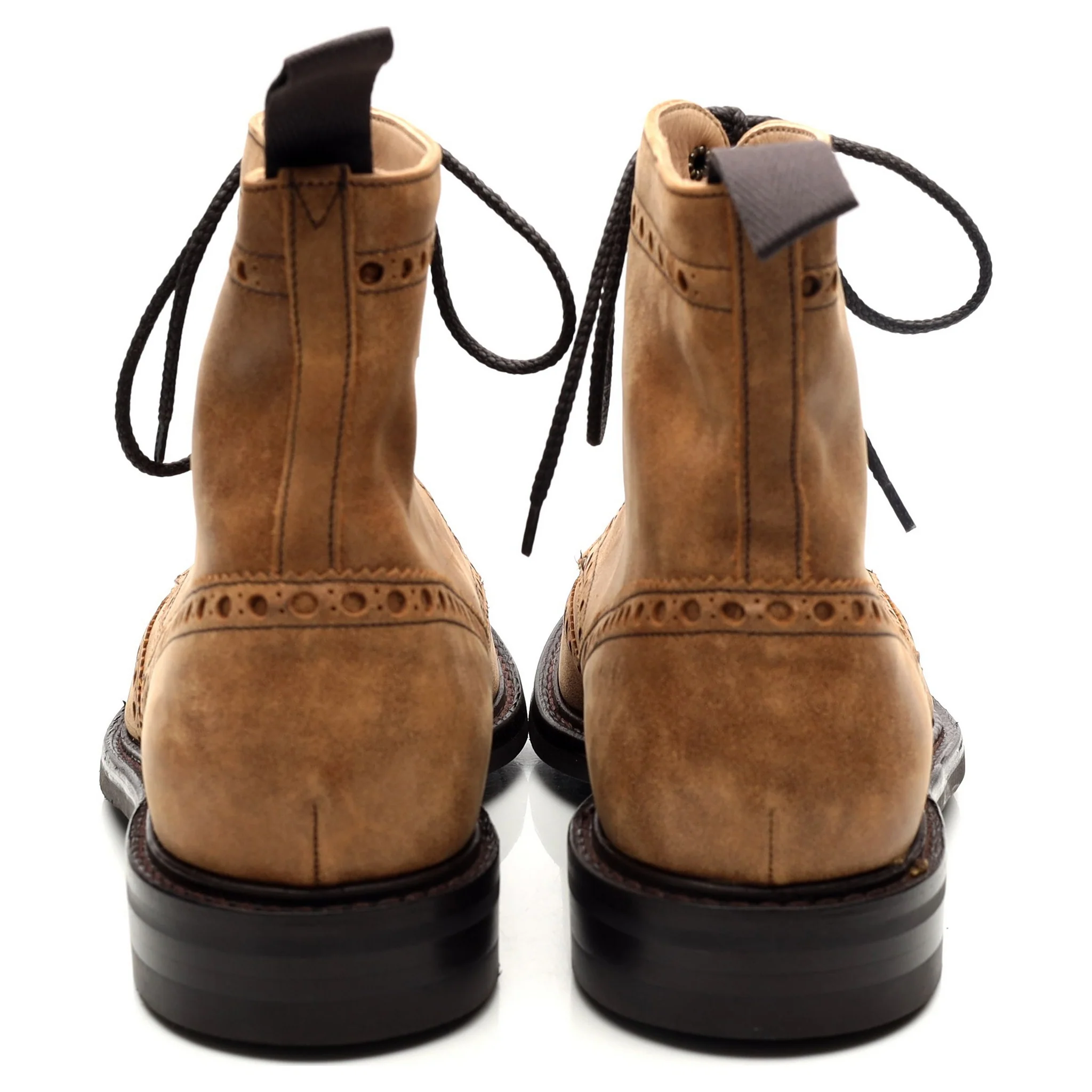 'Tweed' Sand Brown Suede Brogue Boots UK 9.5 F - Image 4